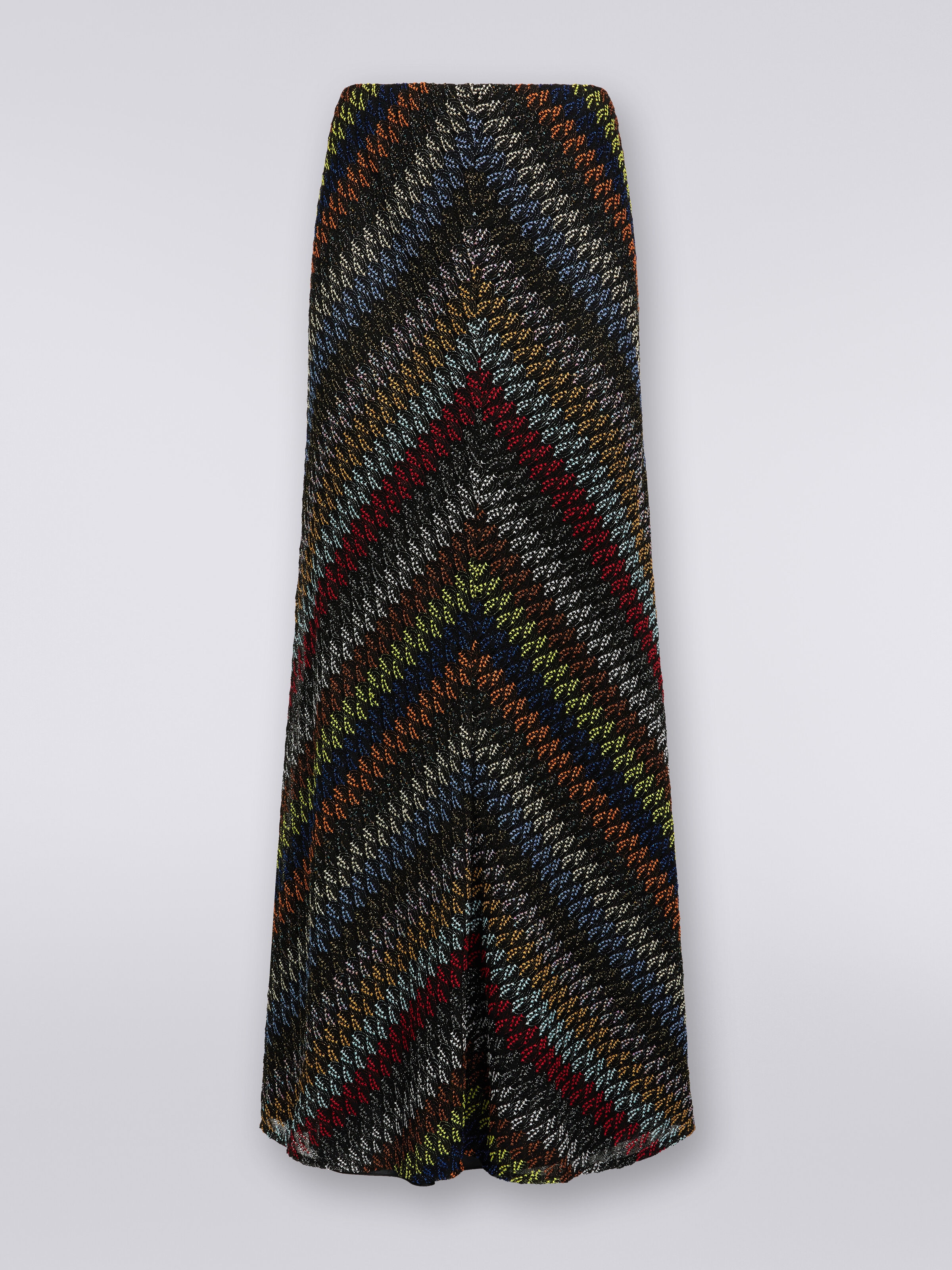 Long lamé viscose skirt, Multicoloured  - 0