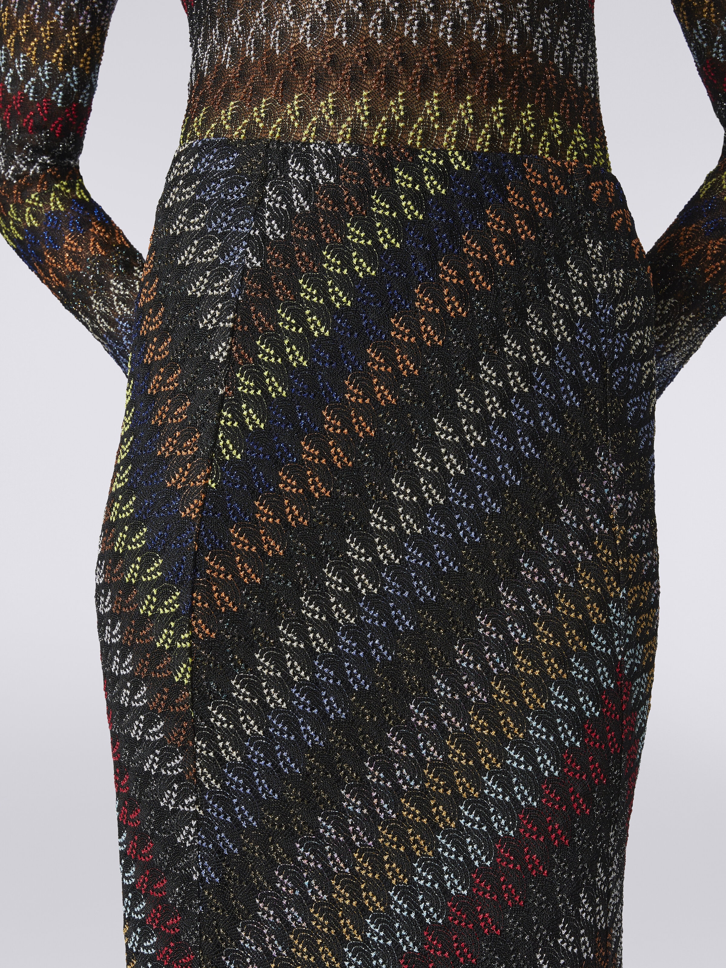 Falda larga de viscosa lamé, Multicolor  - 4
