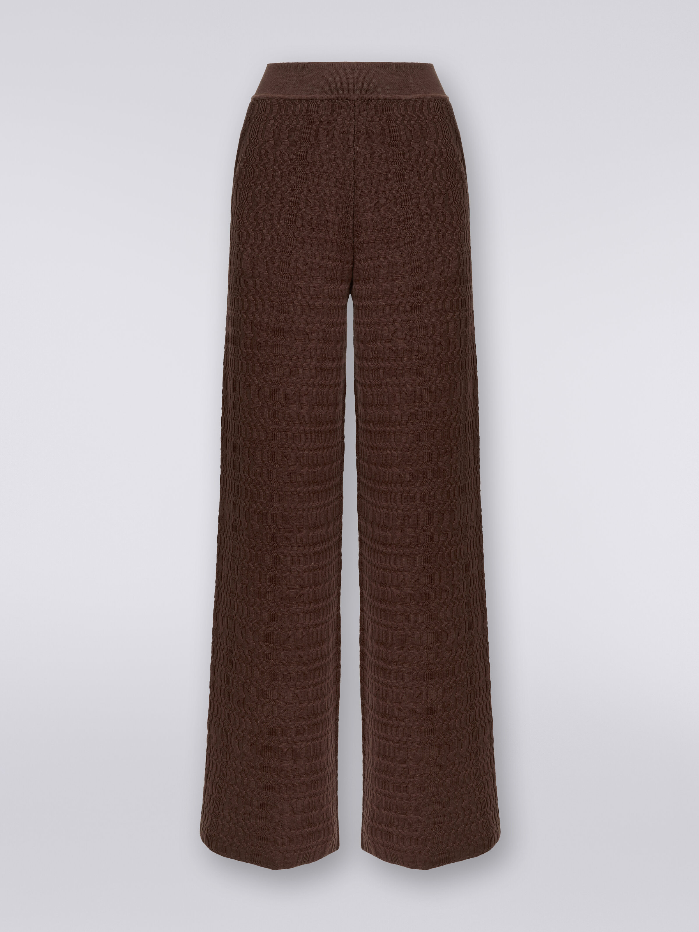 Cotton palazzo trousers , Brown - 0