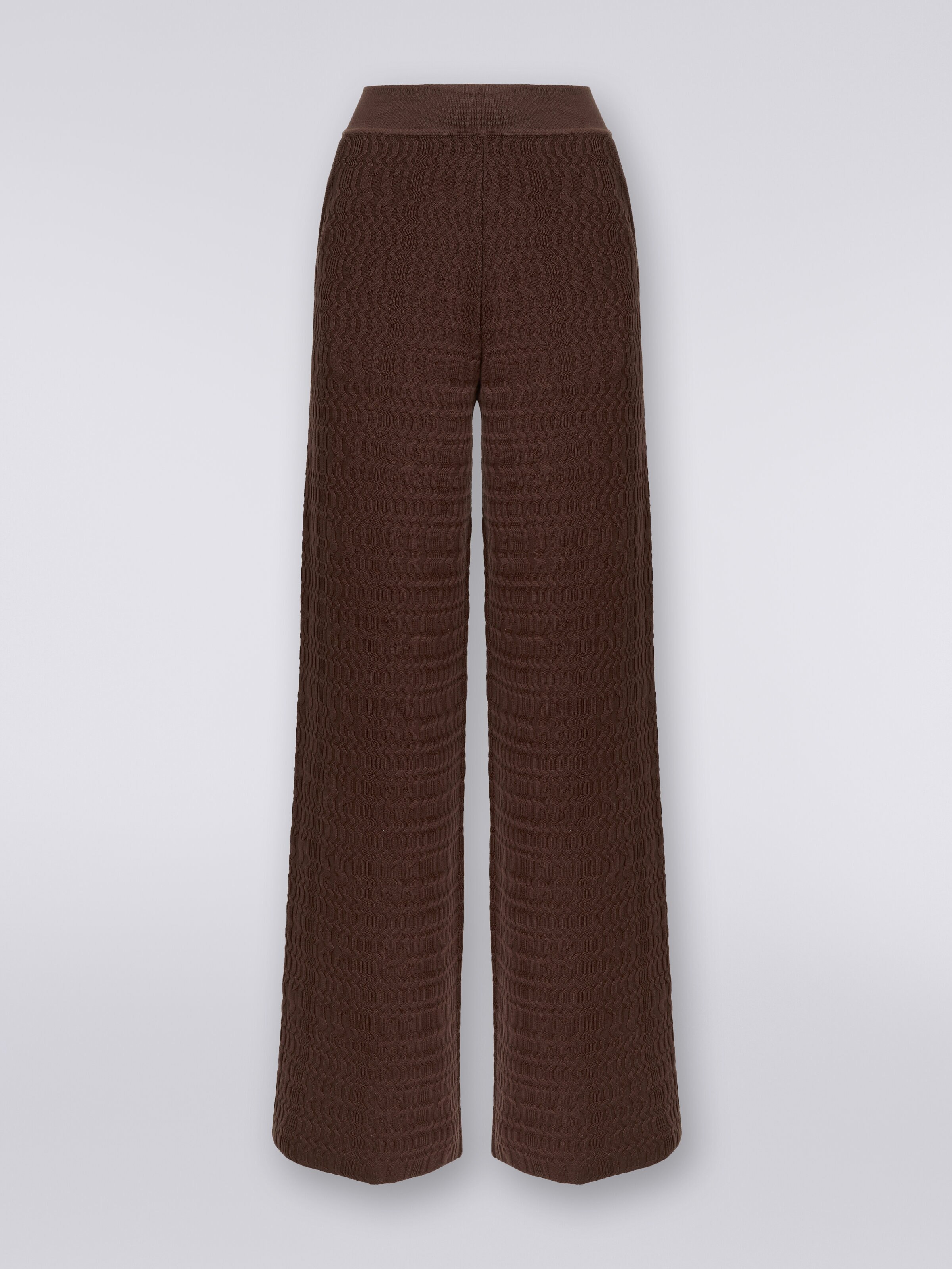 Pantalon palazzo en coton , Brun - 0