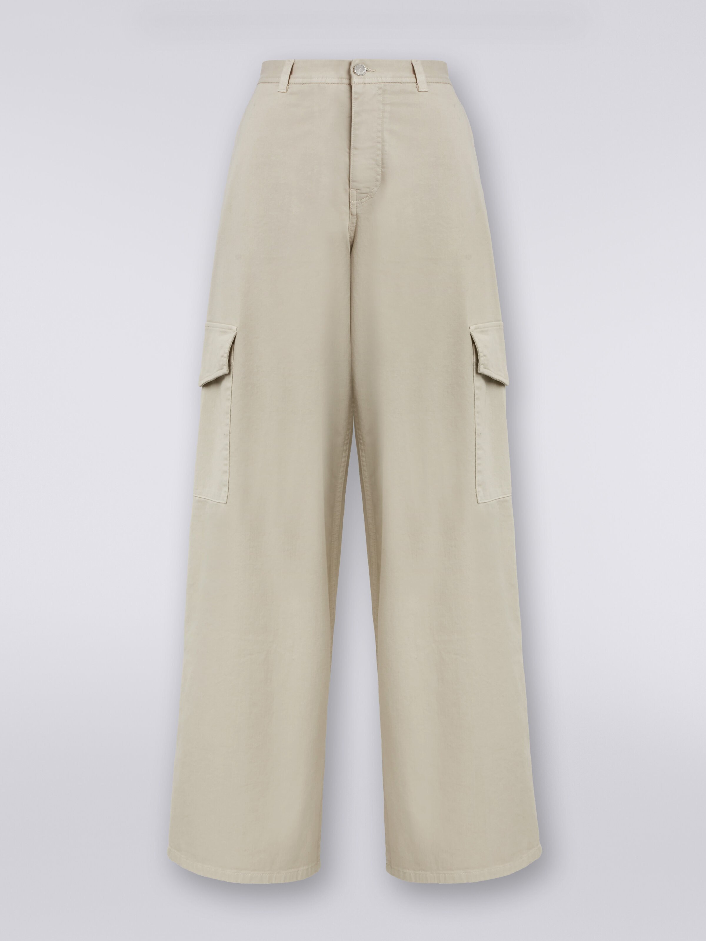 Cotton cargo trousers, Silver - 0