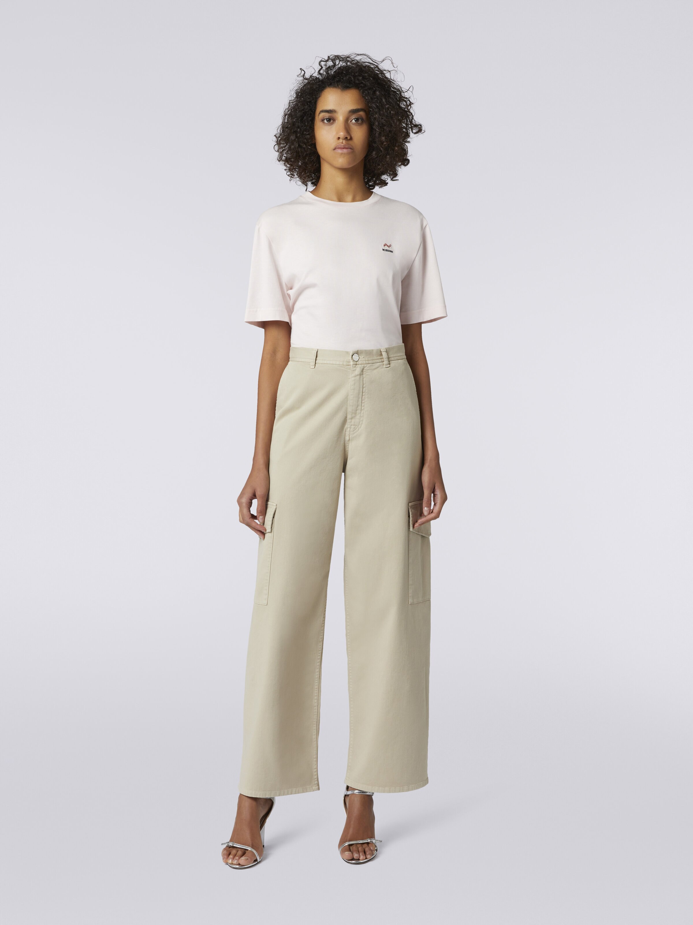 Cotton cargo trousers, Silver - 1