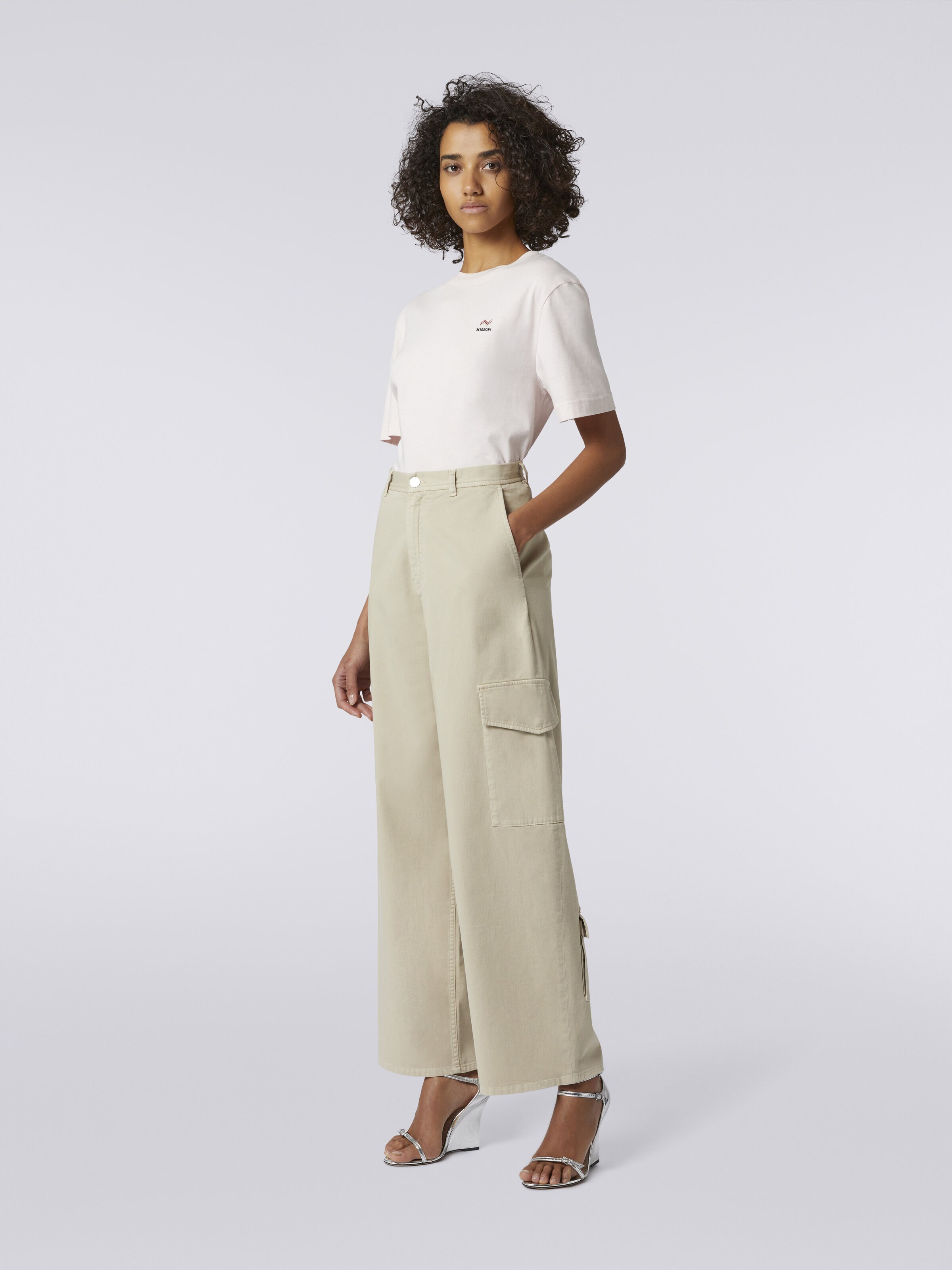 Cotton cargo trousers, Silver - 2