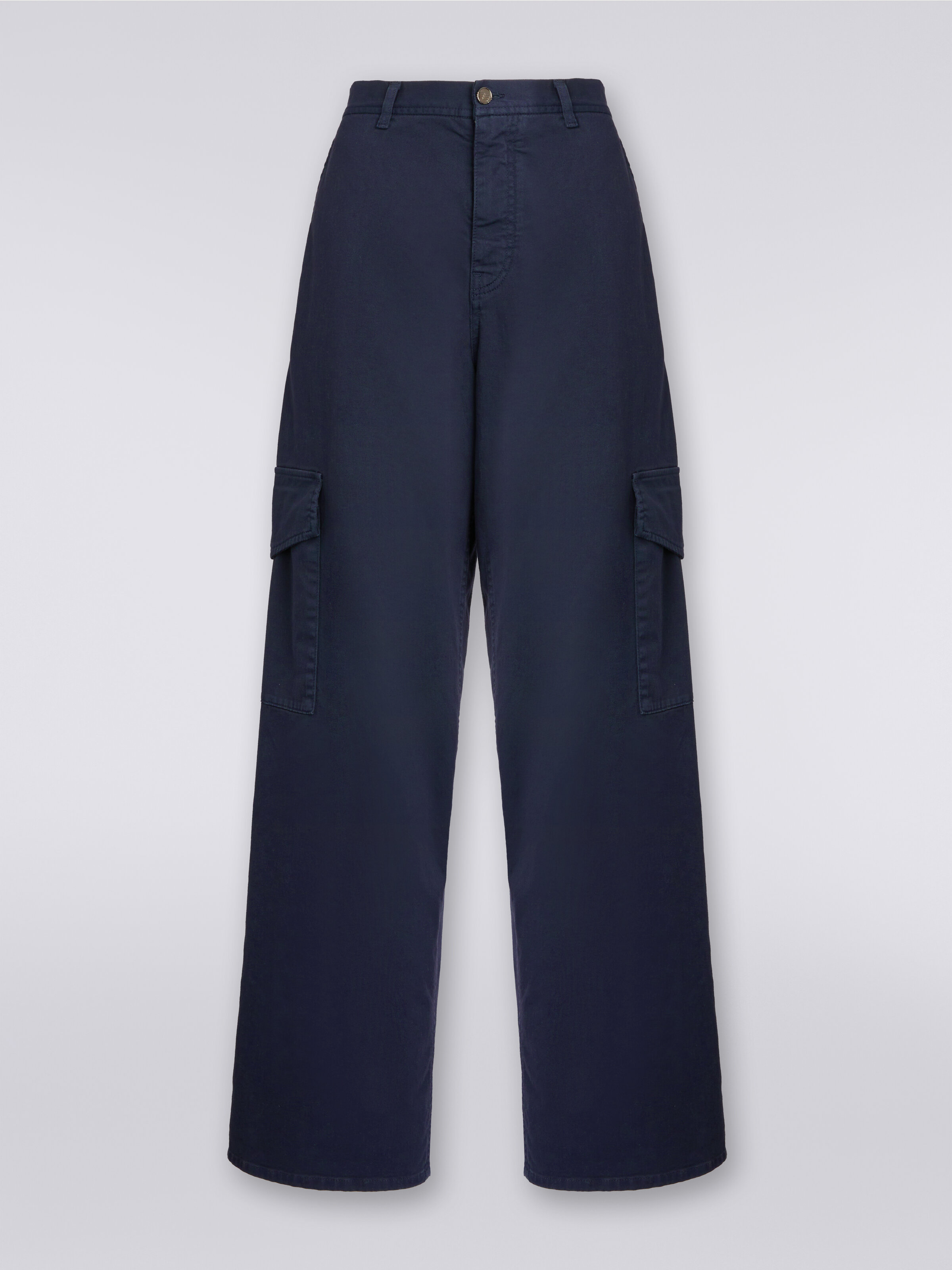 Cotton cargo trousers, Dark Blue - 0