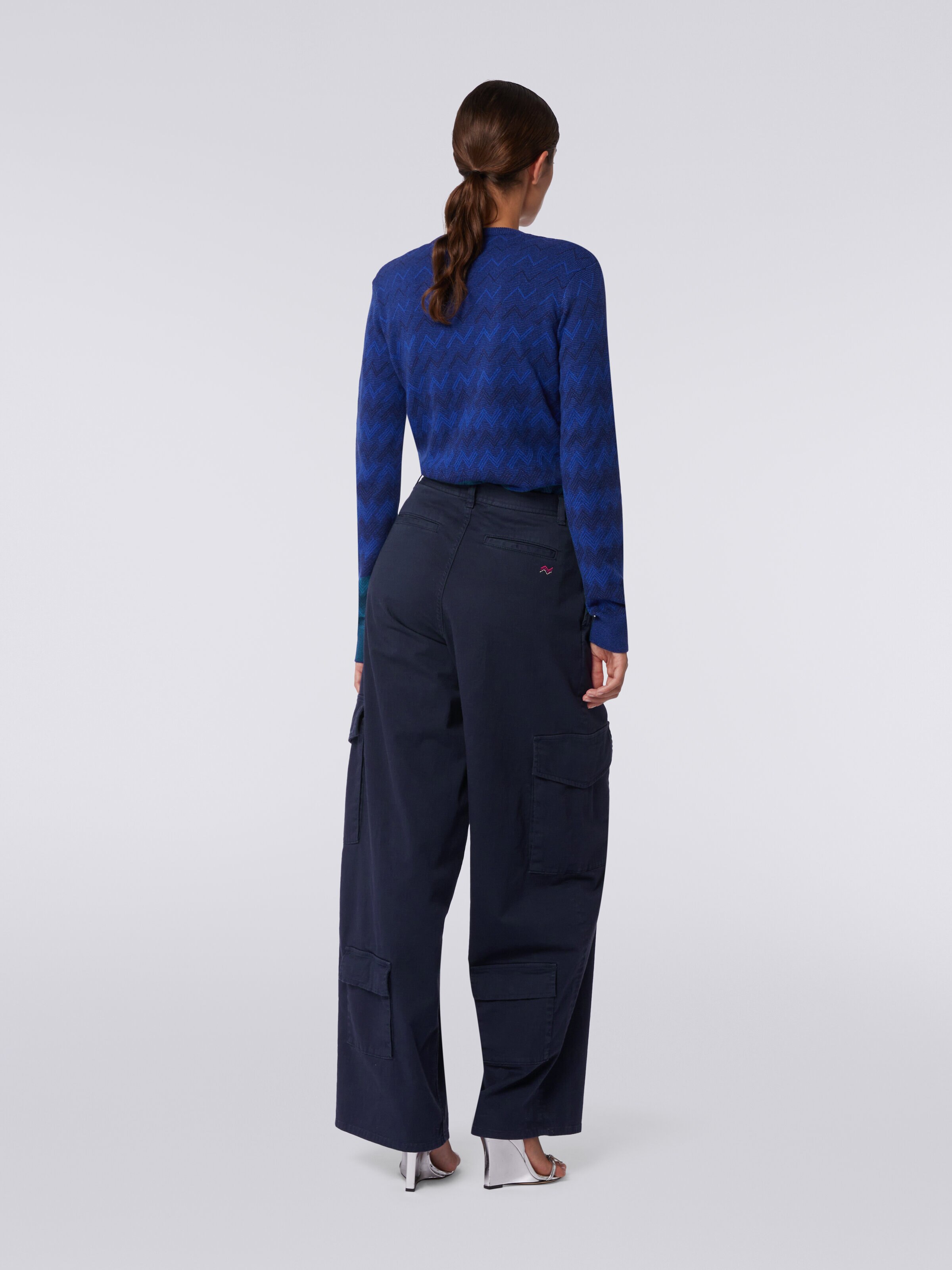 Cotton cargo trousers, Dark Blue - 3