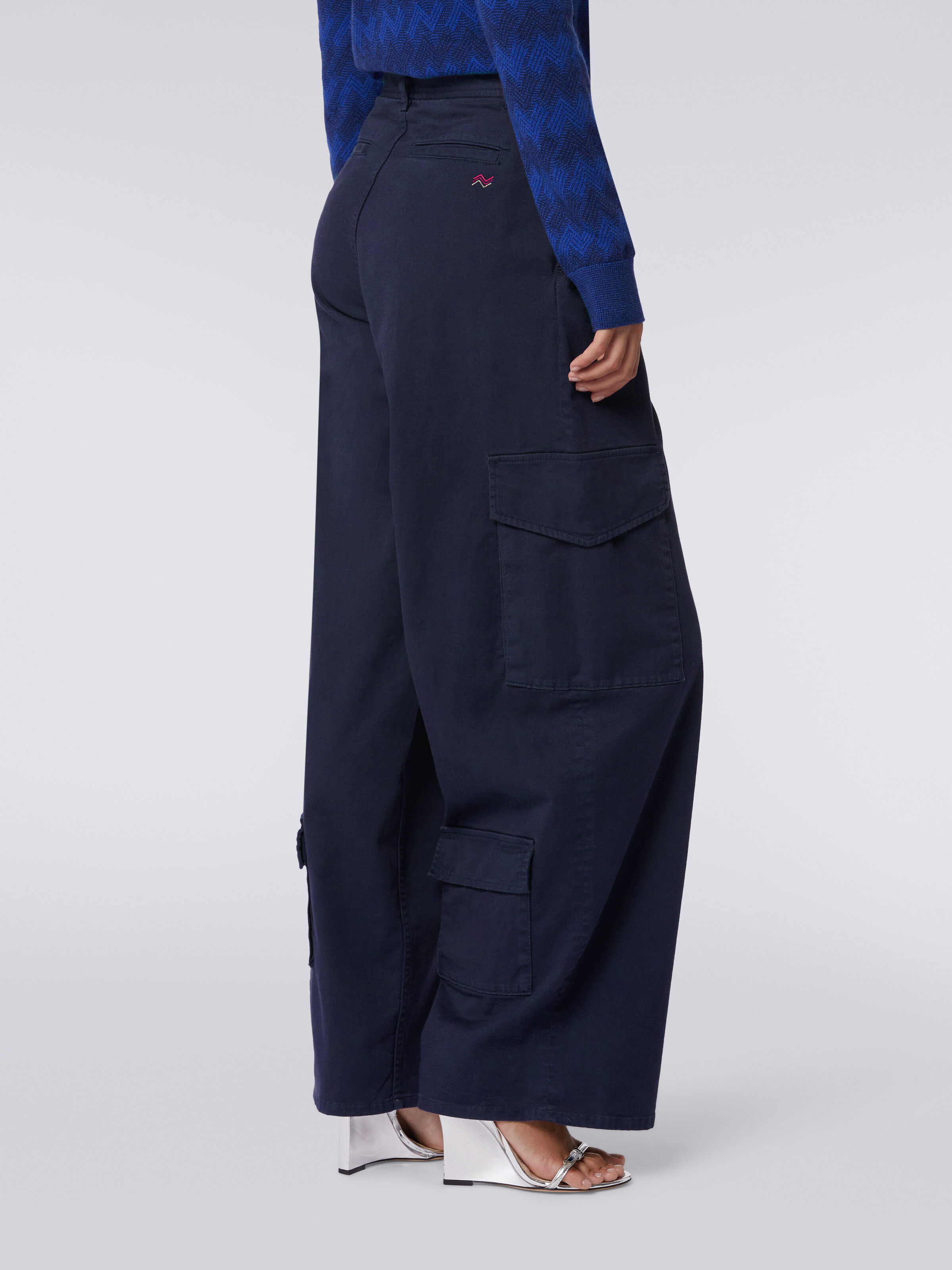 Cotton cargo trousers, Dark Blue - 4