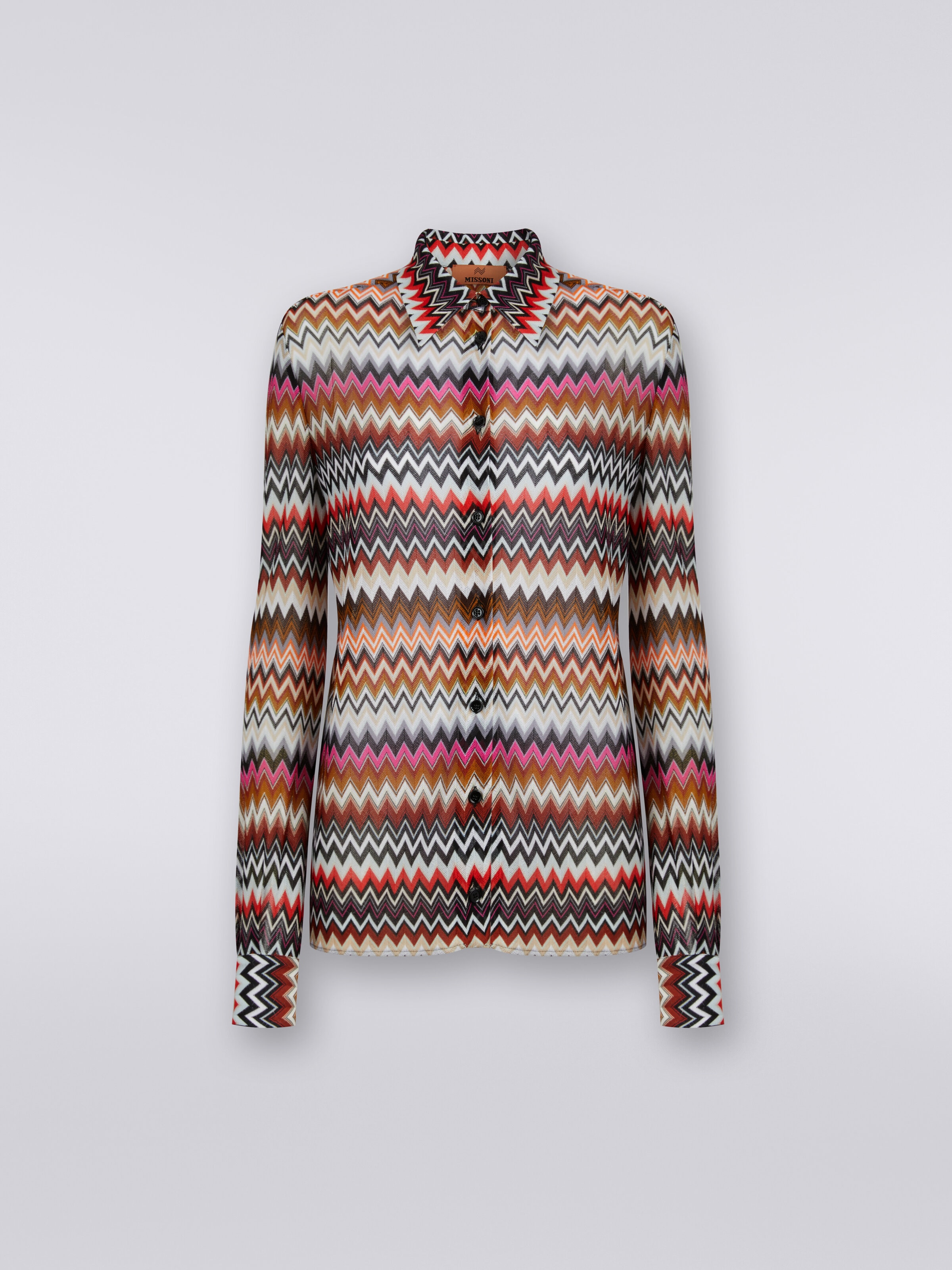 Camisa en viscosa de espigas , Multicolor  - 0