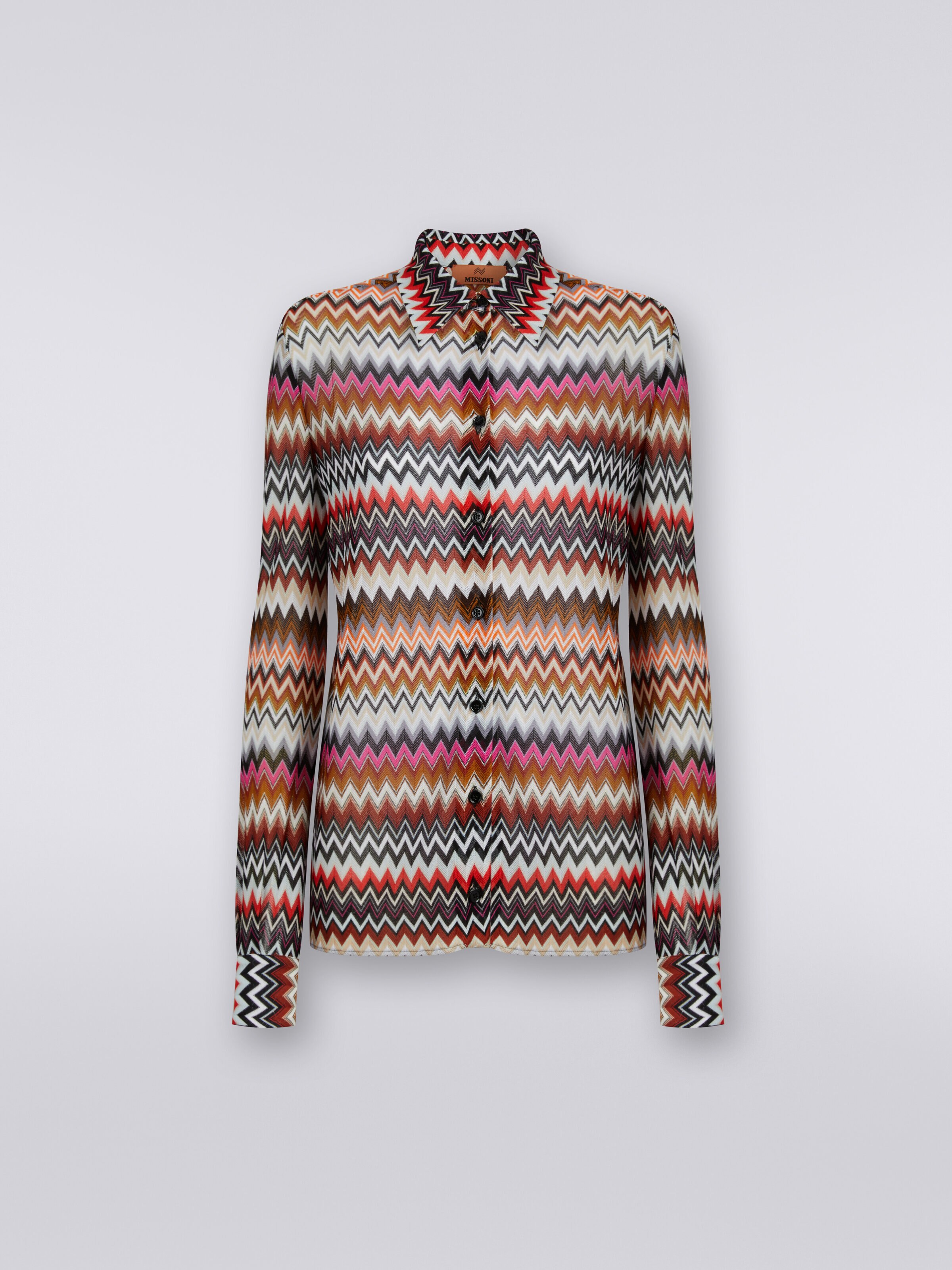 Camicia in viscosa chevron , Multicolore  - 0