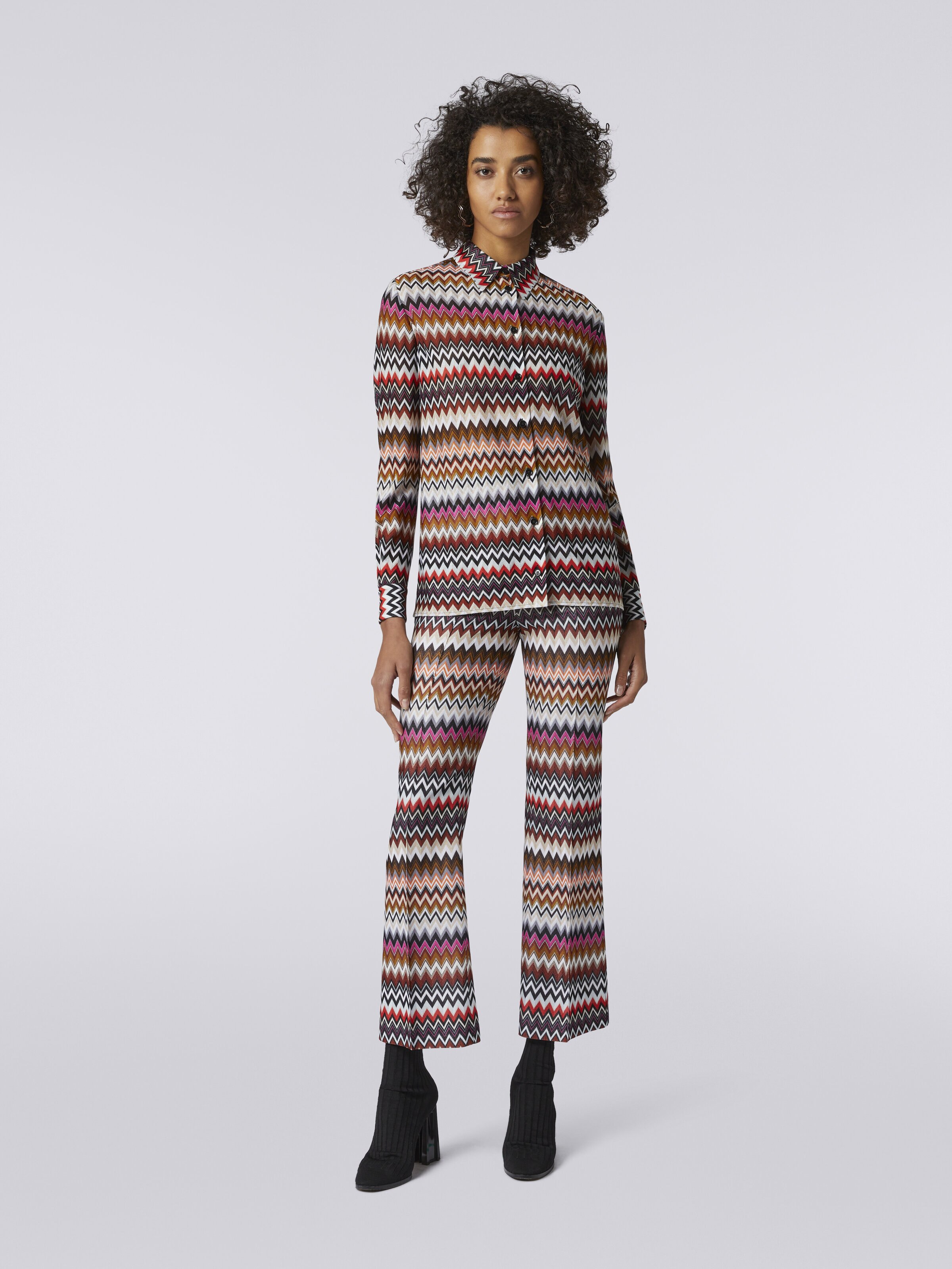 Viscose chevron shirt, Multicoloured  - 1