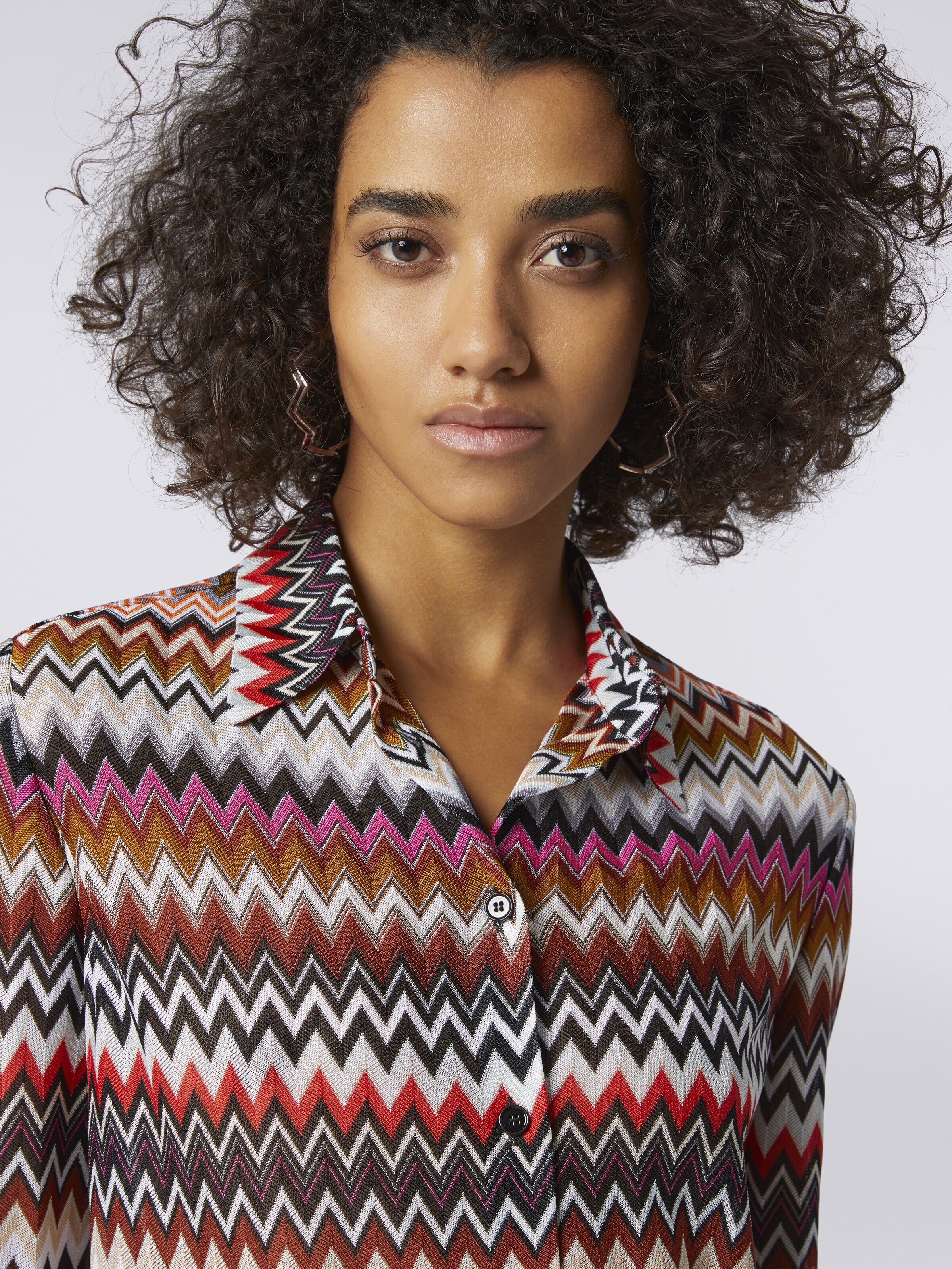 Viscose chevron shirt, Multicoloured  - 4
