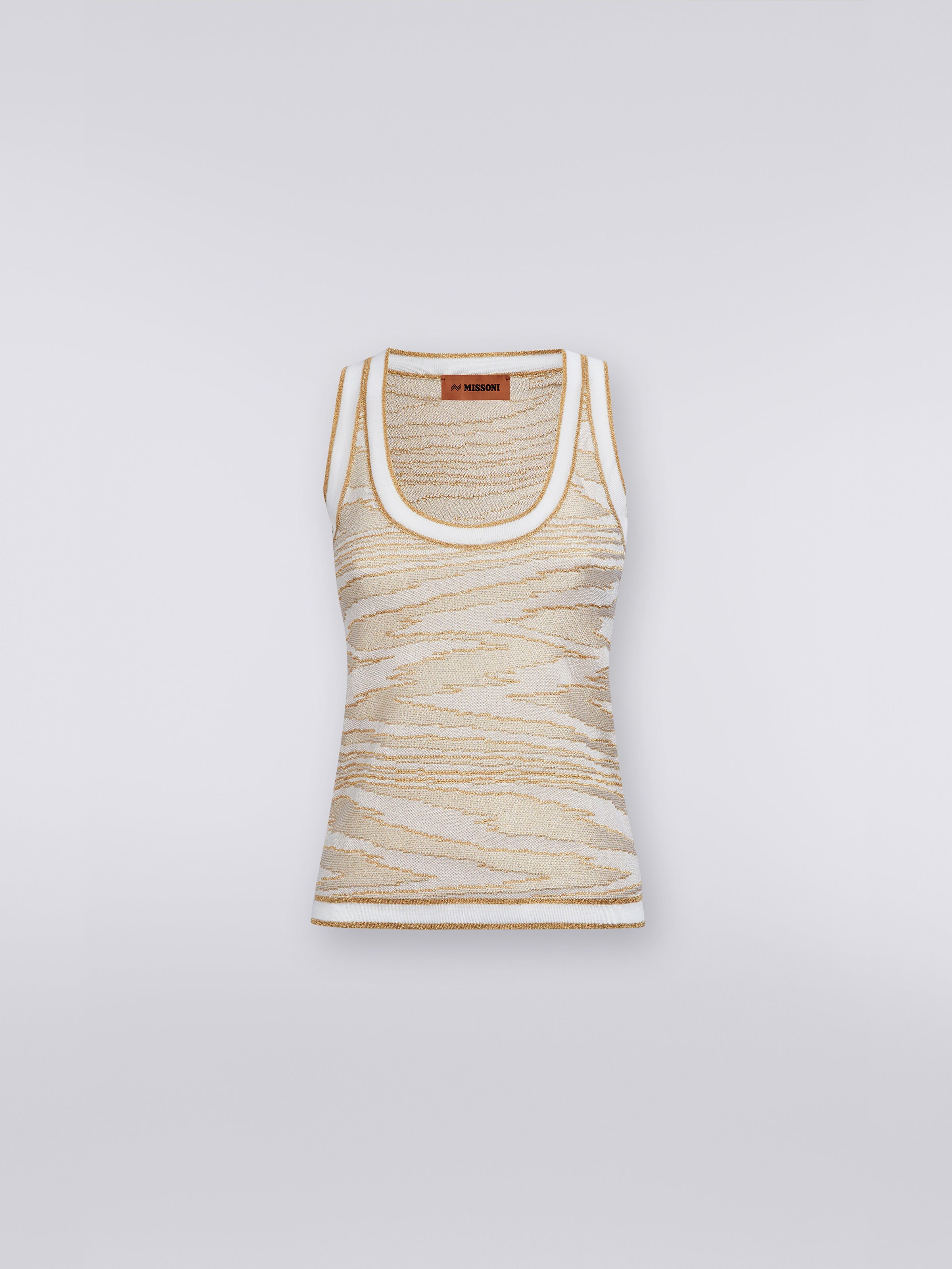 Lamé slub viscose tank top, Multicoloured  - 0