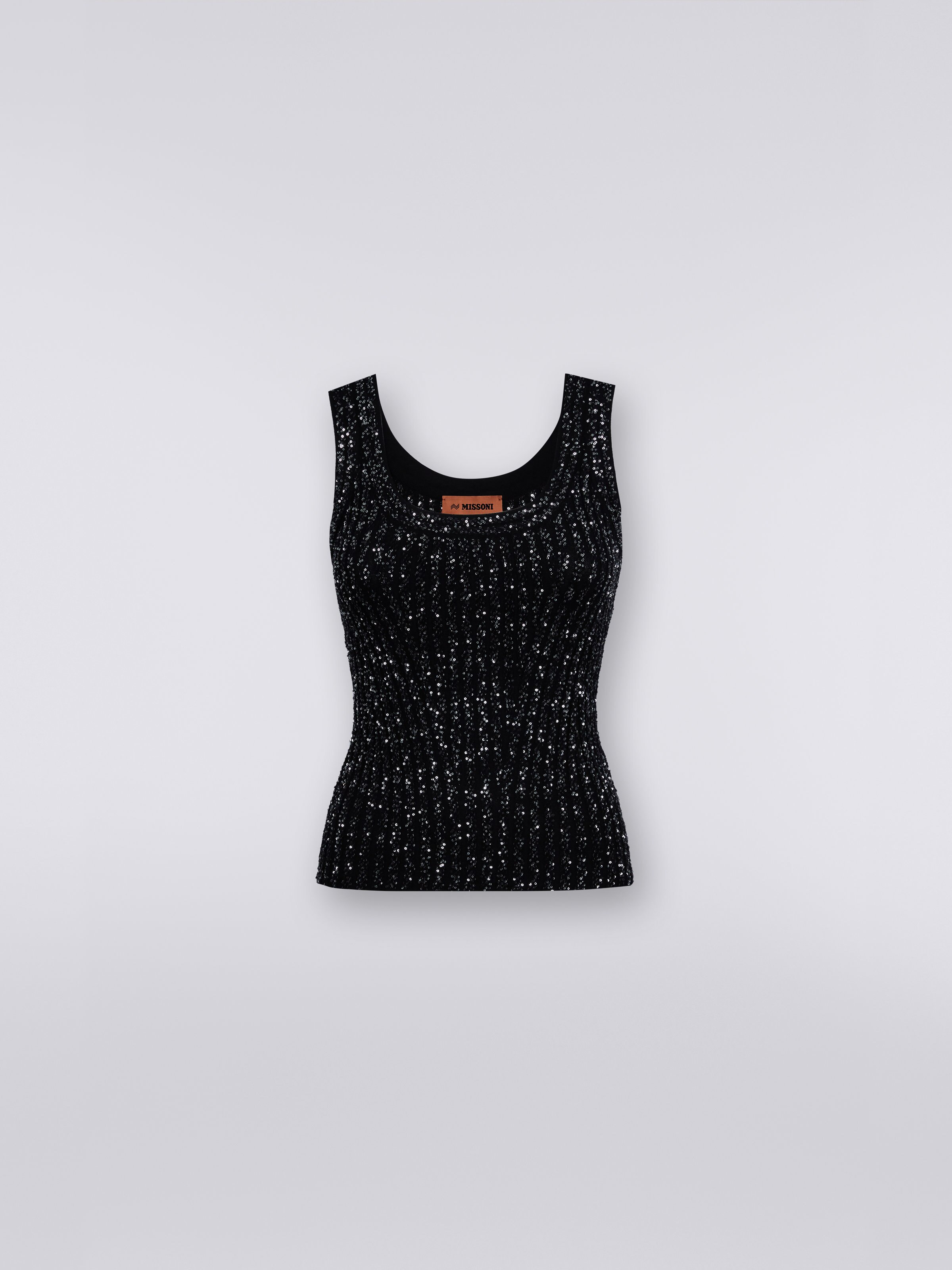 Black Sequin Tank Top