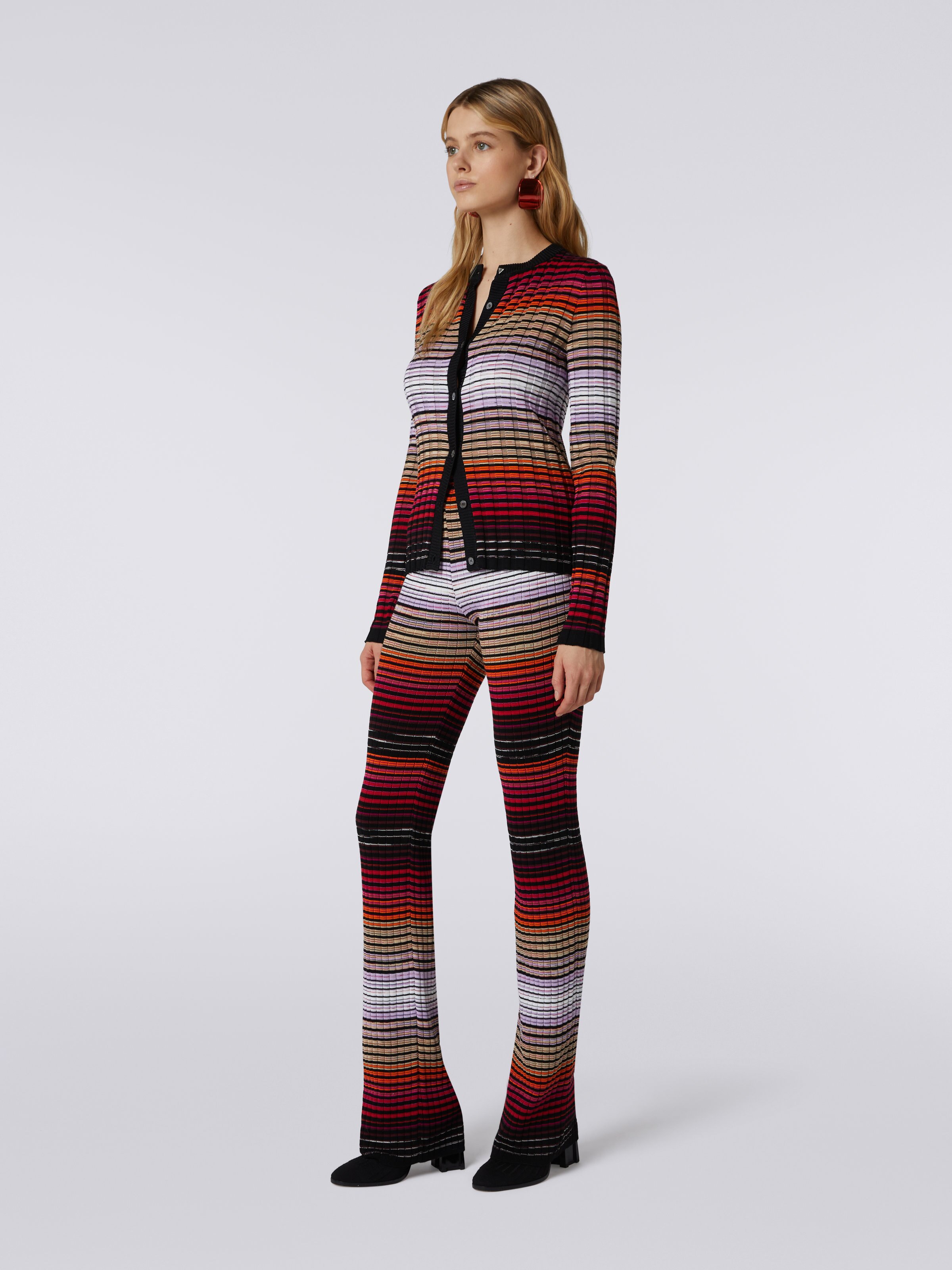 Ribbed cotton and viscose cardigan , Multicoloured  - 2