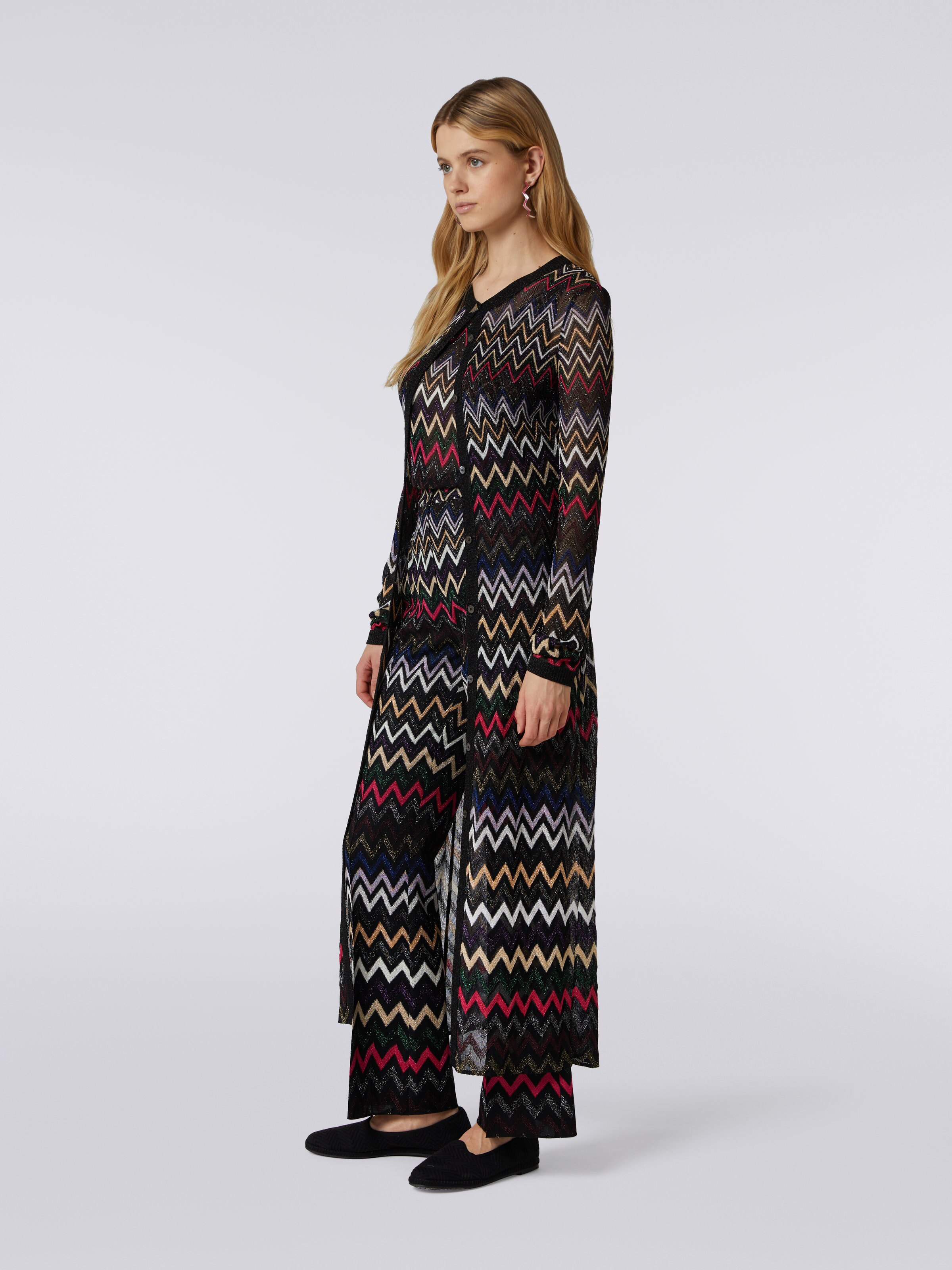 Cardigan long en maille de viscose à chevrons avec lurex, Multicolore  - 2