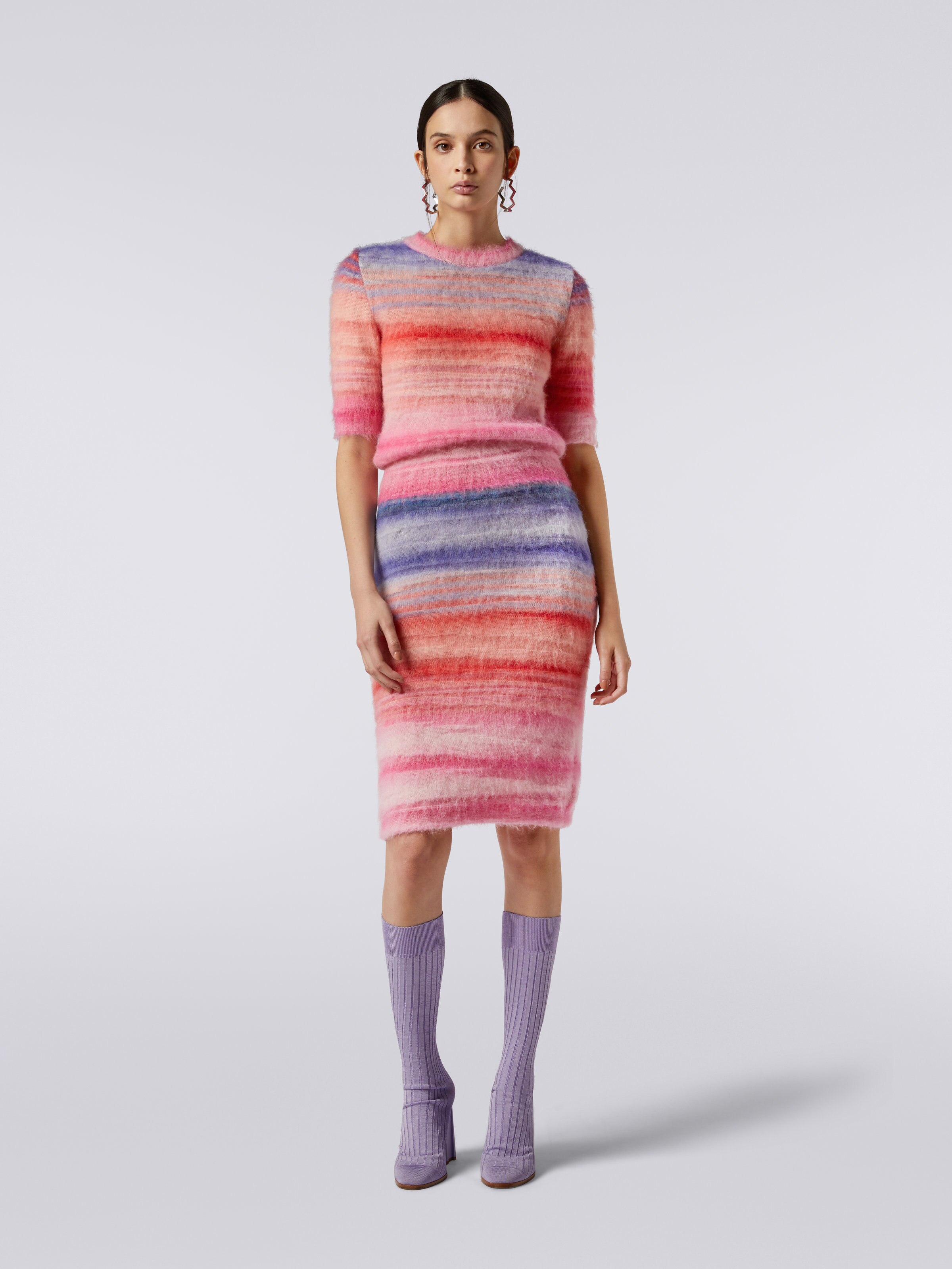 Slub mohair jumper , Pink   - 1