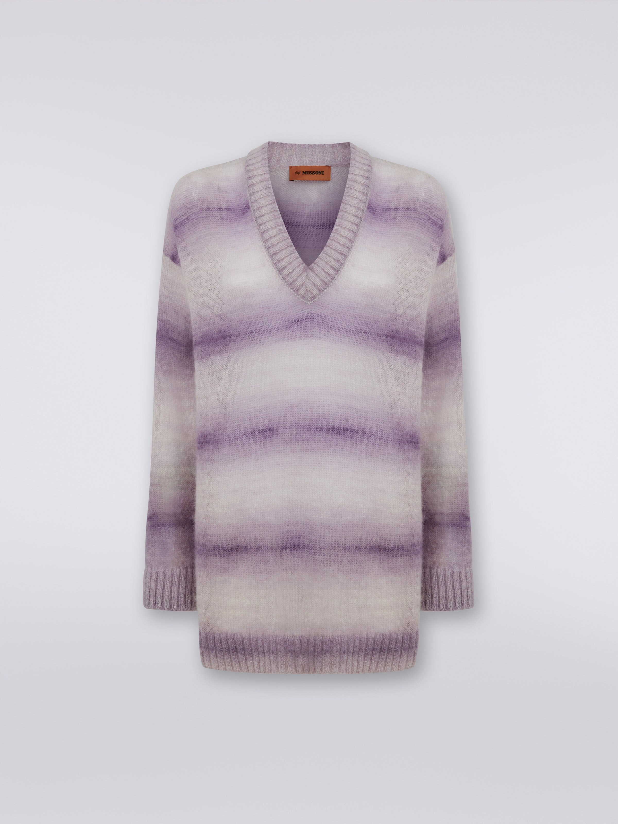 Jersey en mezcla de mohair y lana Mujer, Morado