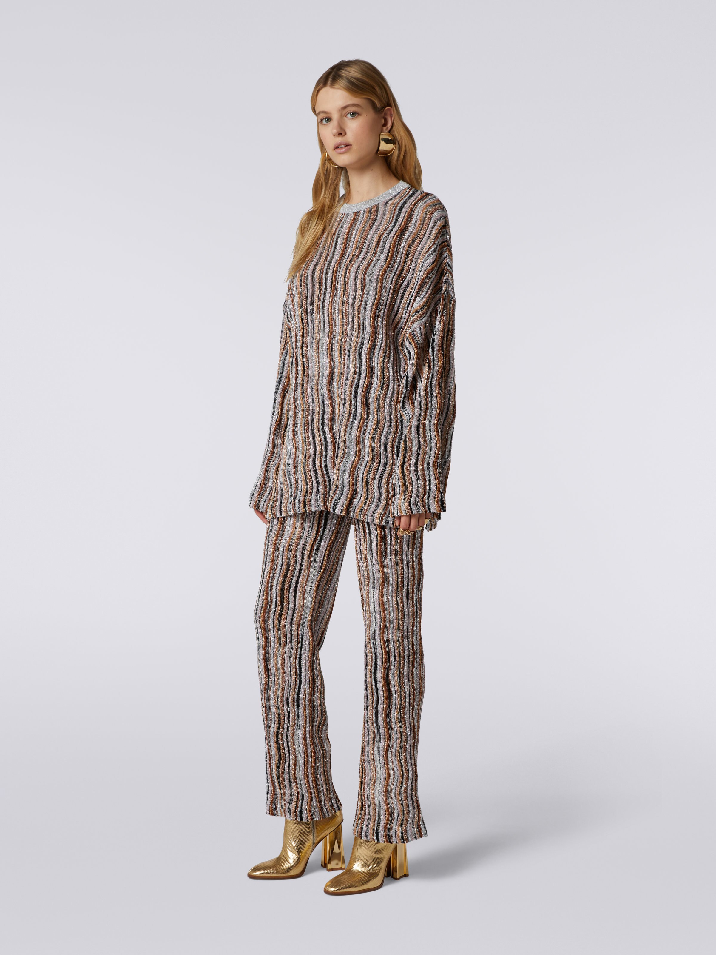 Oversized viscose blend jumper with lurex, Multicoloured  - 2