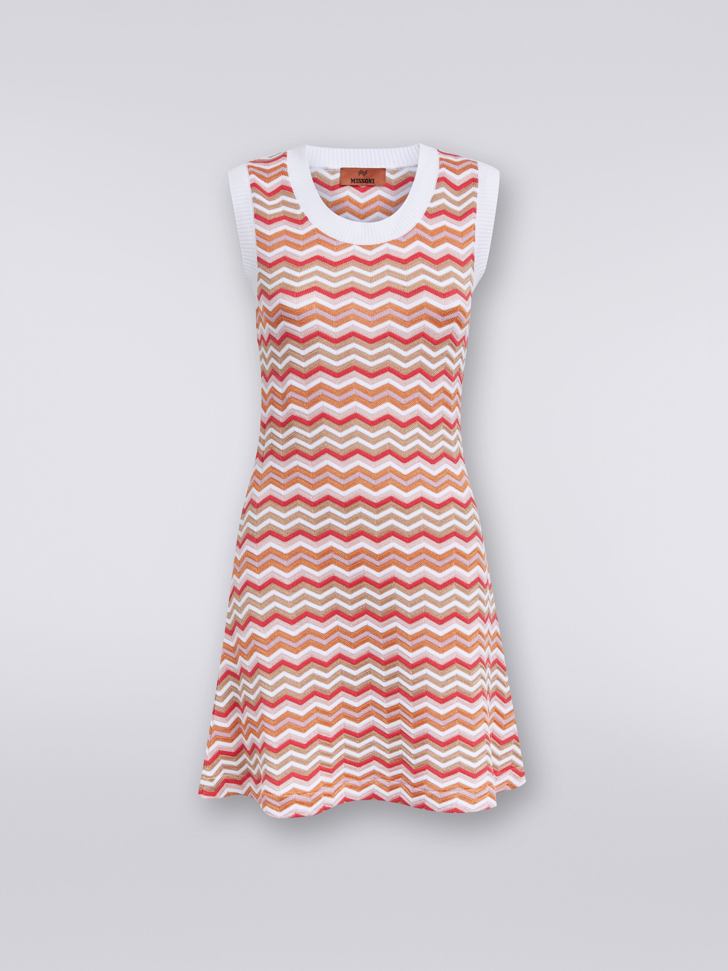 Vestido sin mangas de punto zigzag , Multicolor  - 0