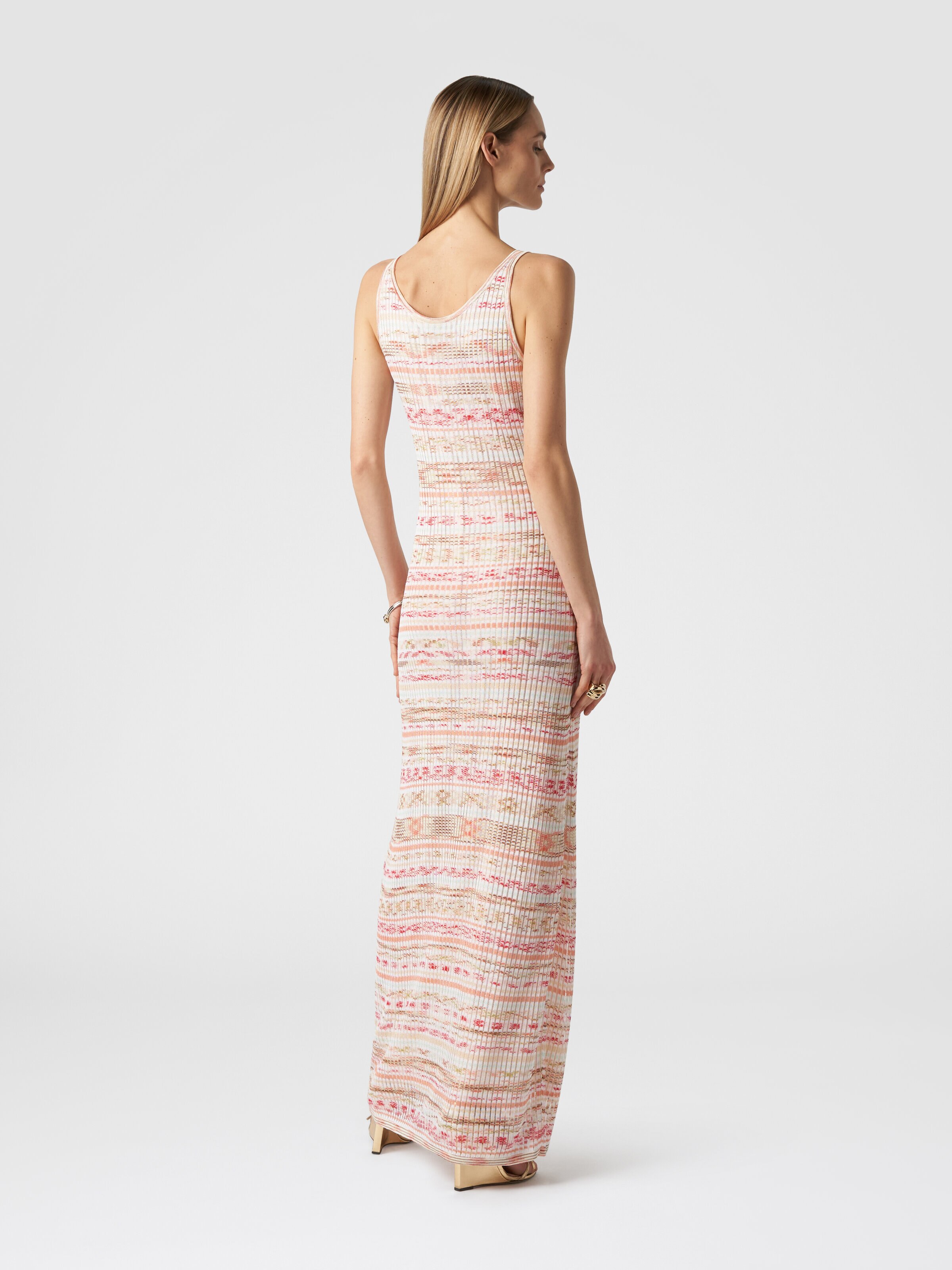 Long ribbed dress in slub viscose, Multicoloured  - 2