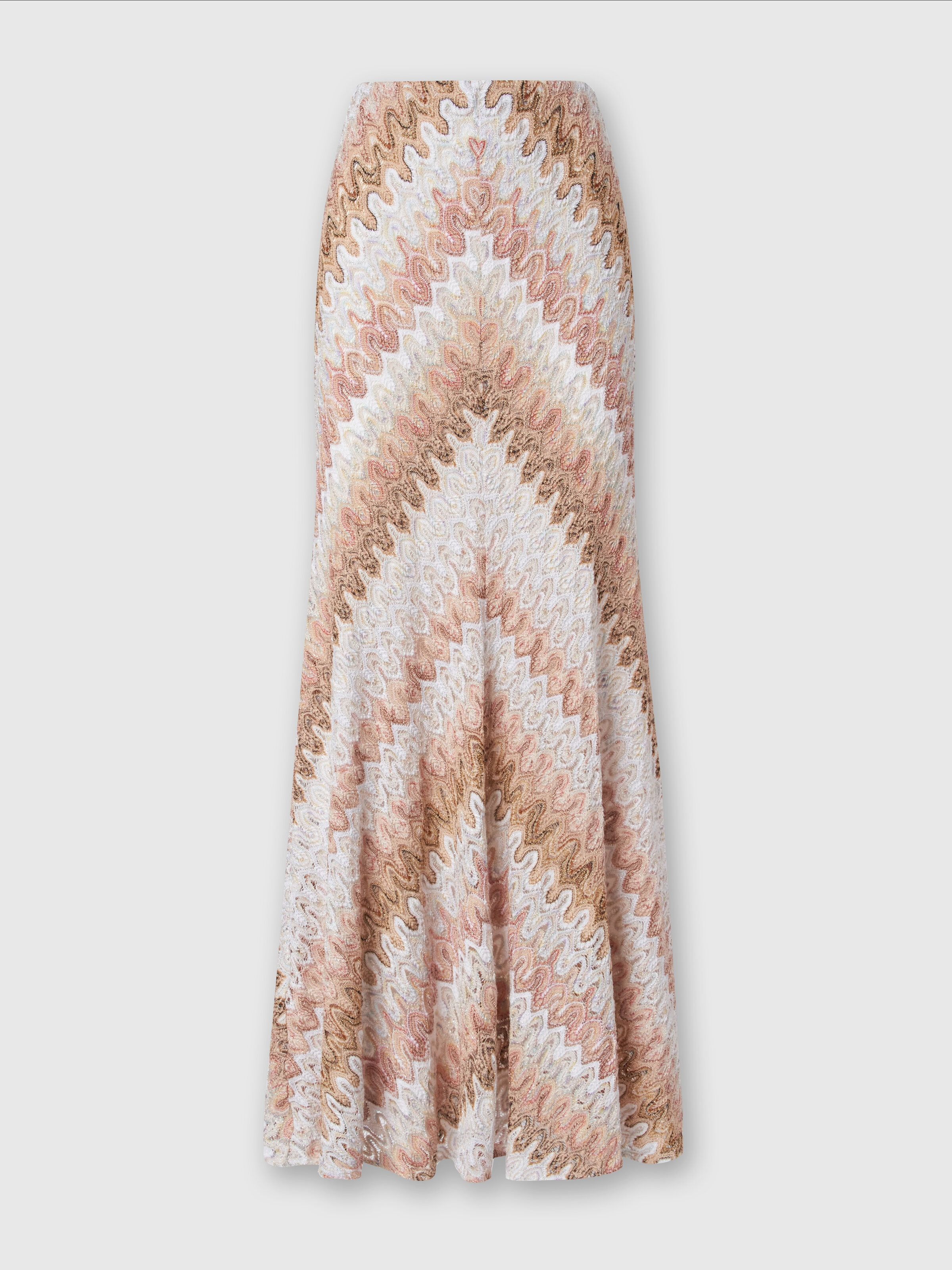Long skirt in lace-effect lamé viscose blend , Multicoloured  - 0