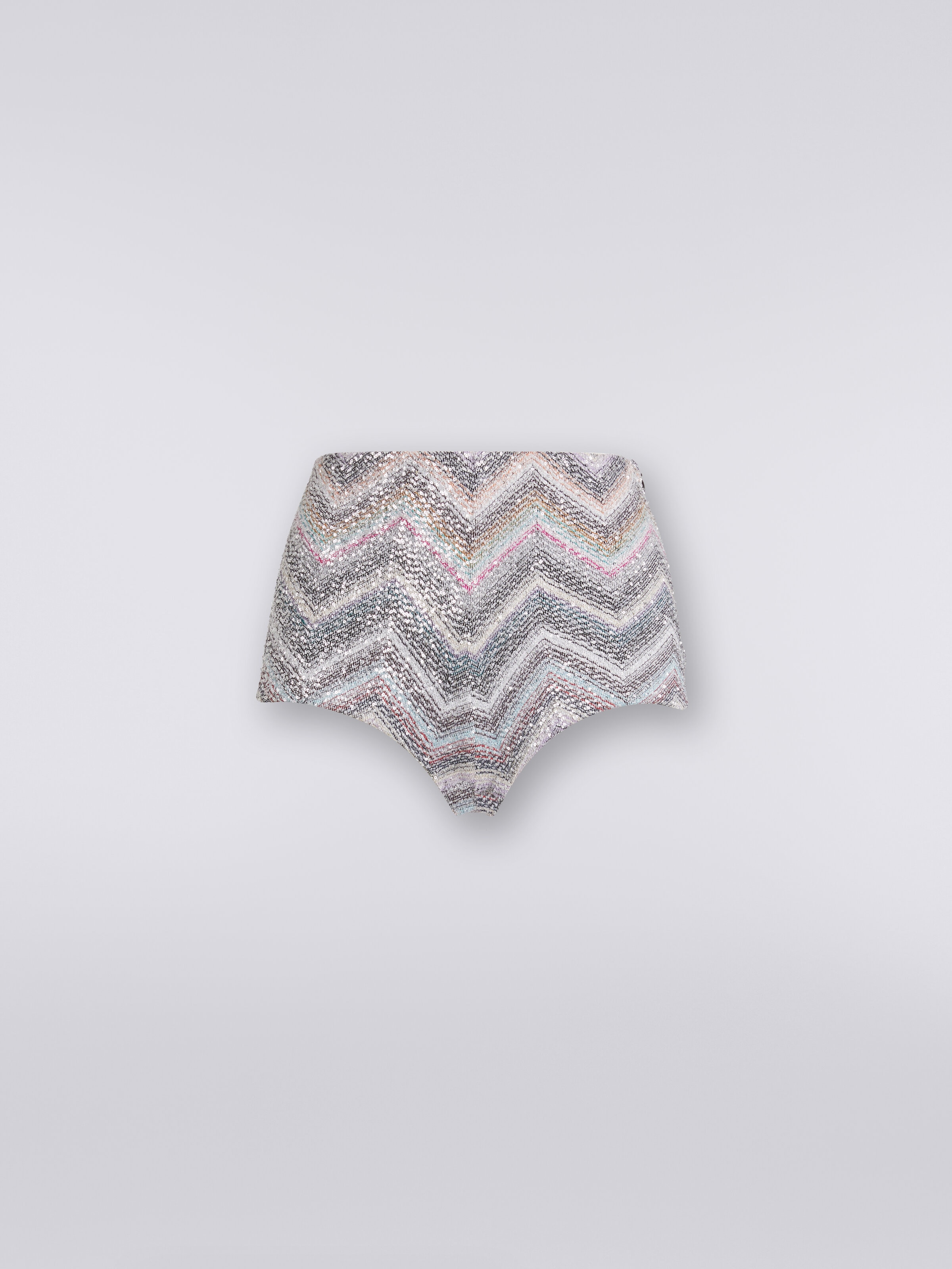 Jupe-culotte à zig zag avec paillettes appliquées , Multicolore  - 0