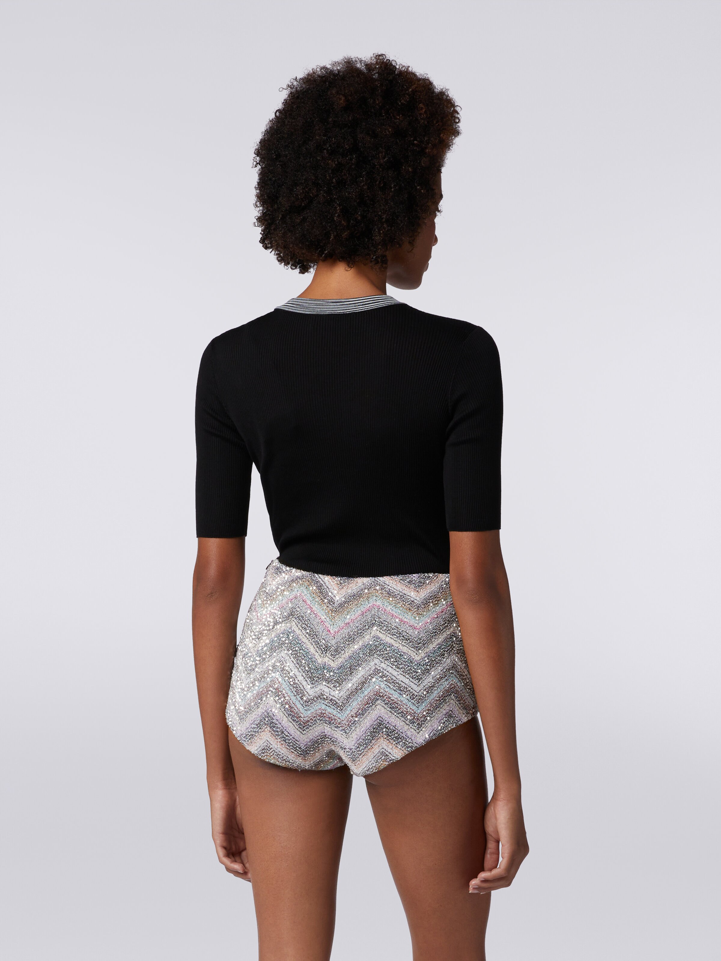 Zigzag culottes with sequin appliqué, Multicoloured  - 3