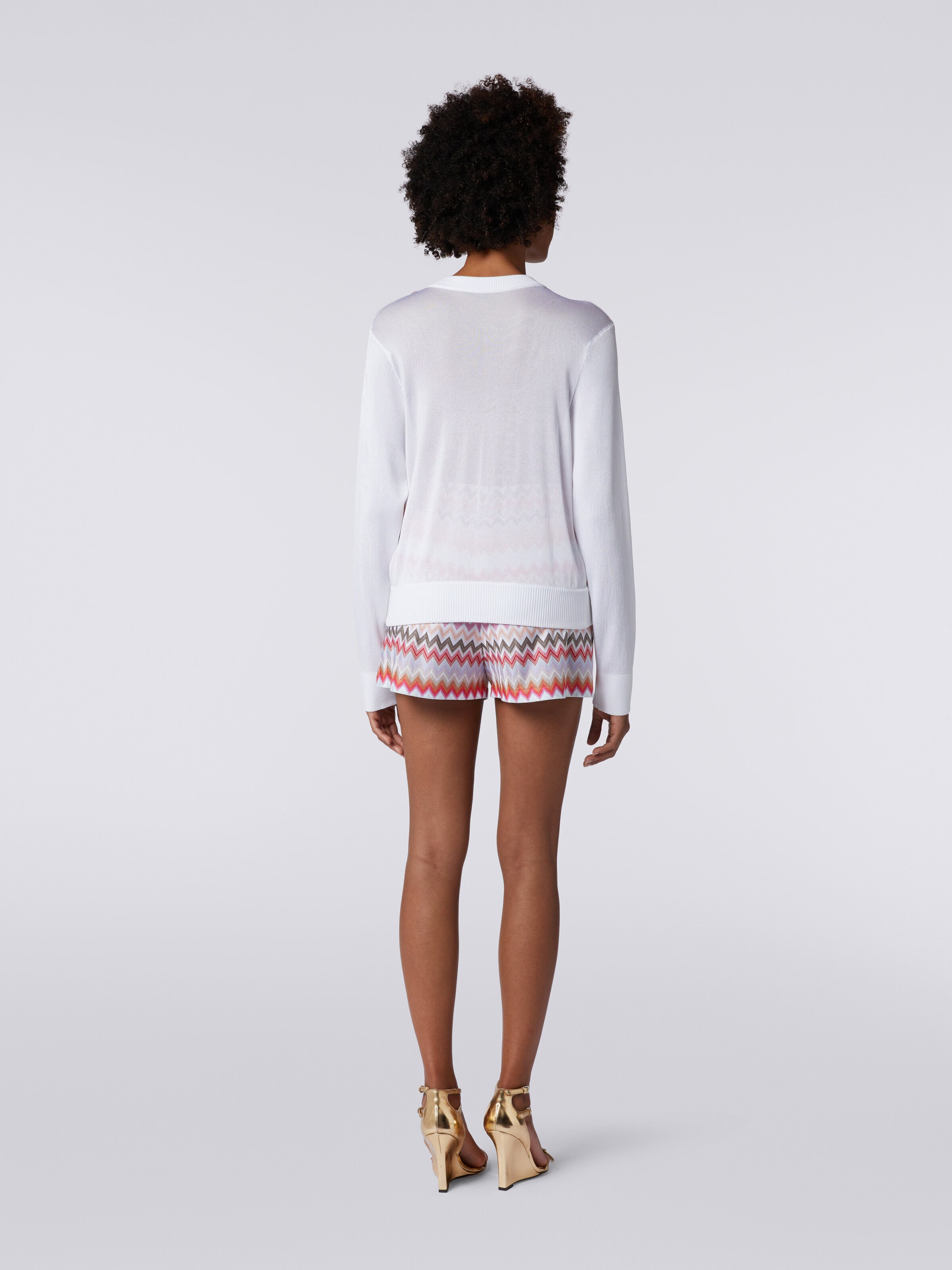 Shorts in zigzag fabric , Multicoloured  - 3