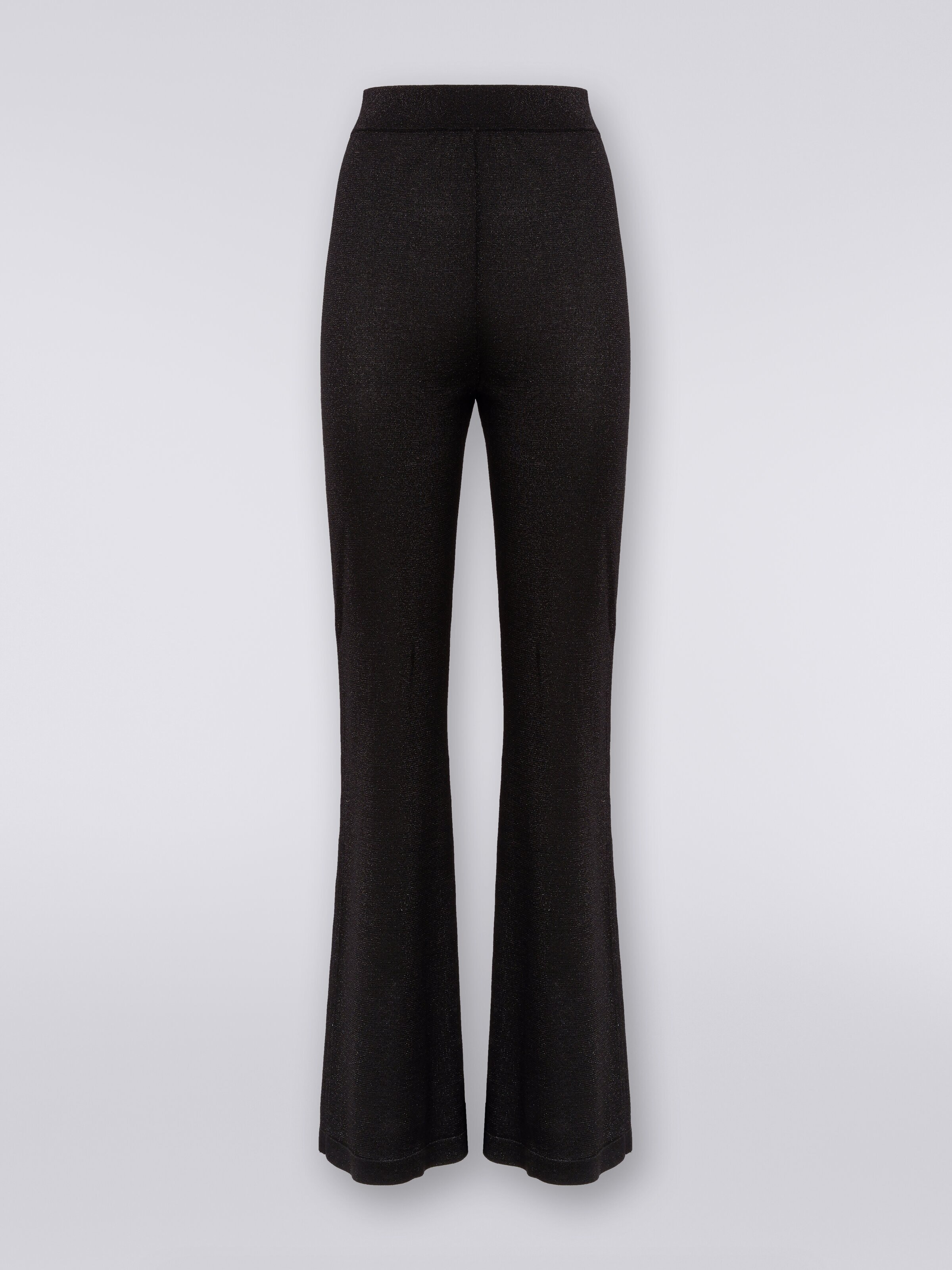 Viskosehose mit Lurex, Schwarz    - 0