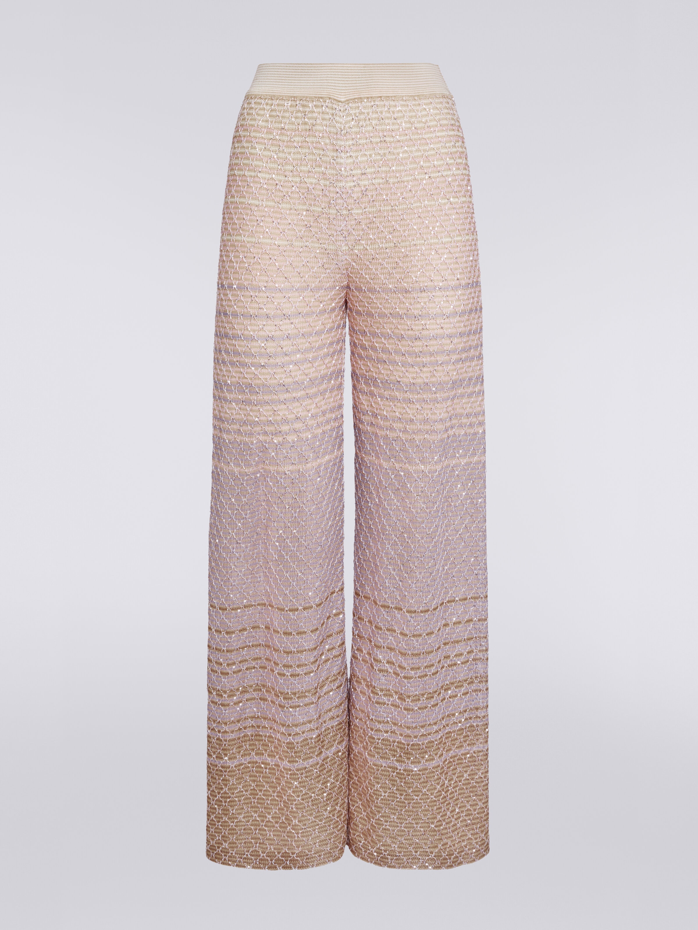 Pantalones de punto degradado con lentejuelas, Multicolor  - 0