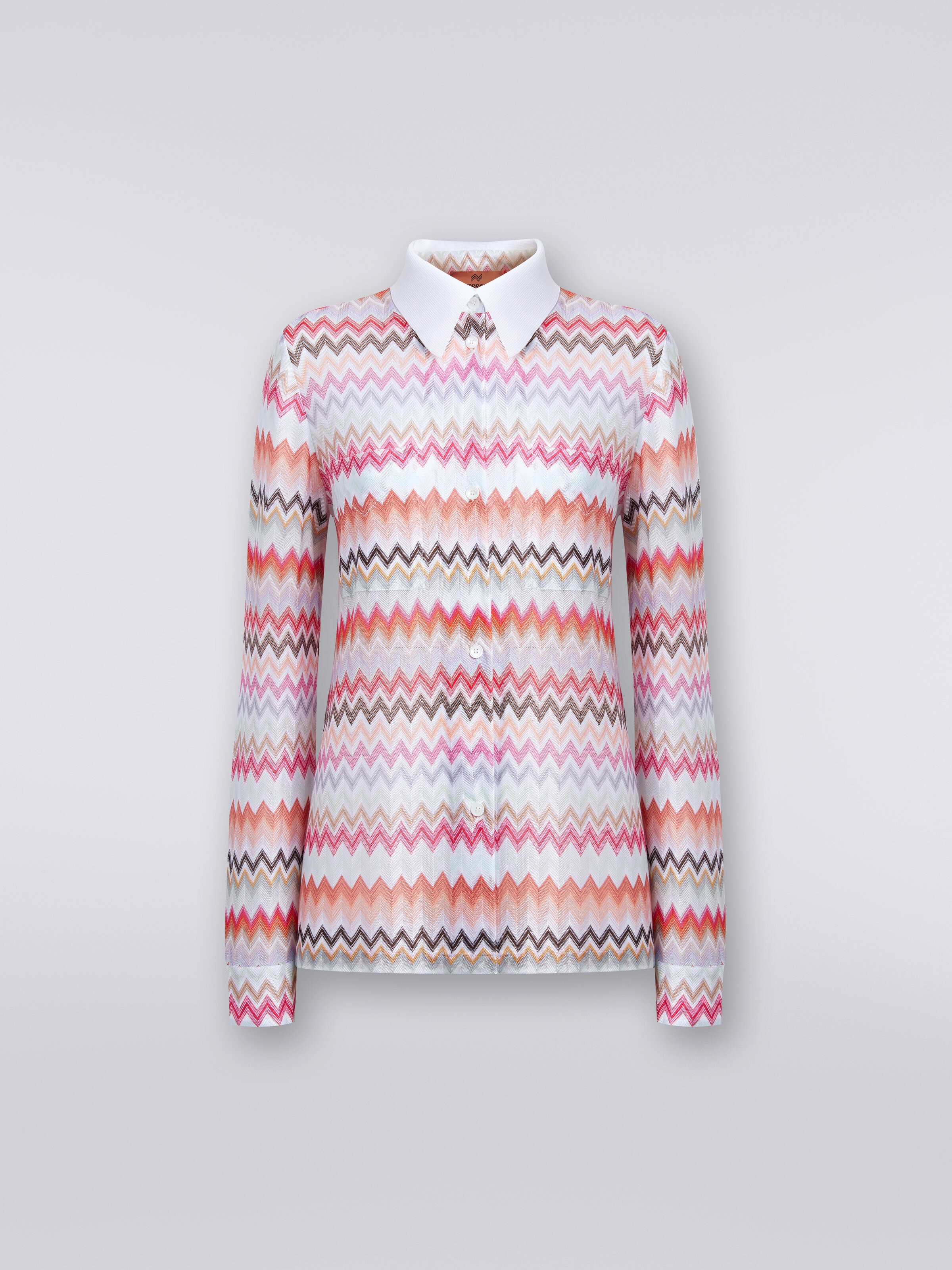 Shirt in zigzag viscose and cotton  , Multicoloured  - 0