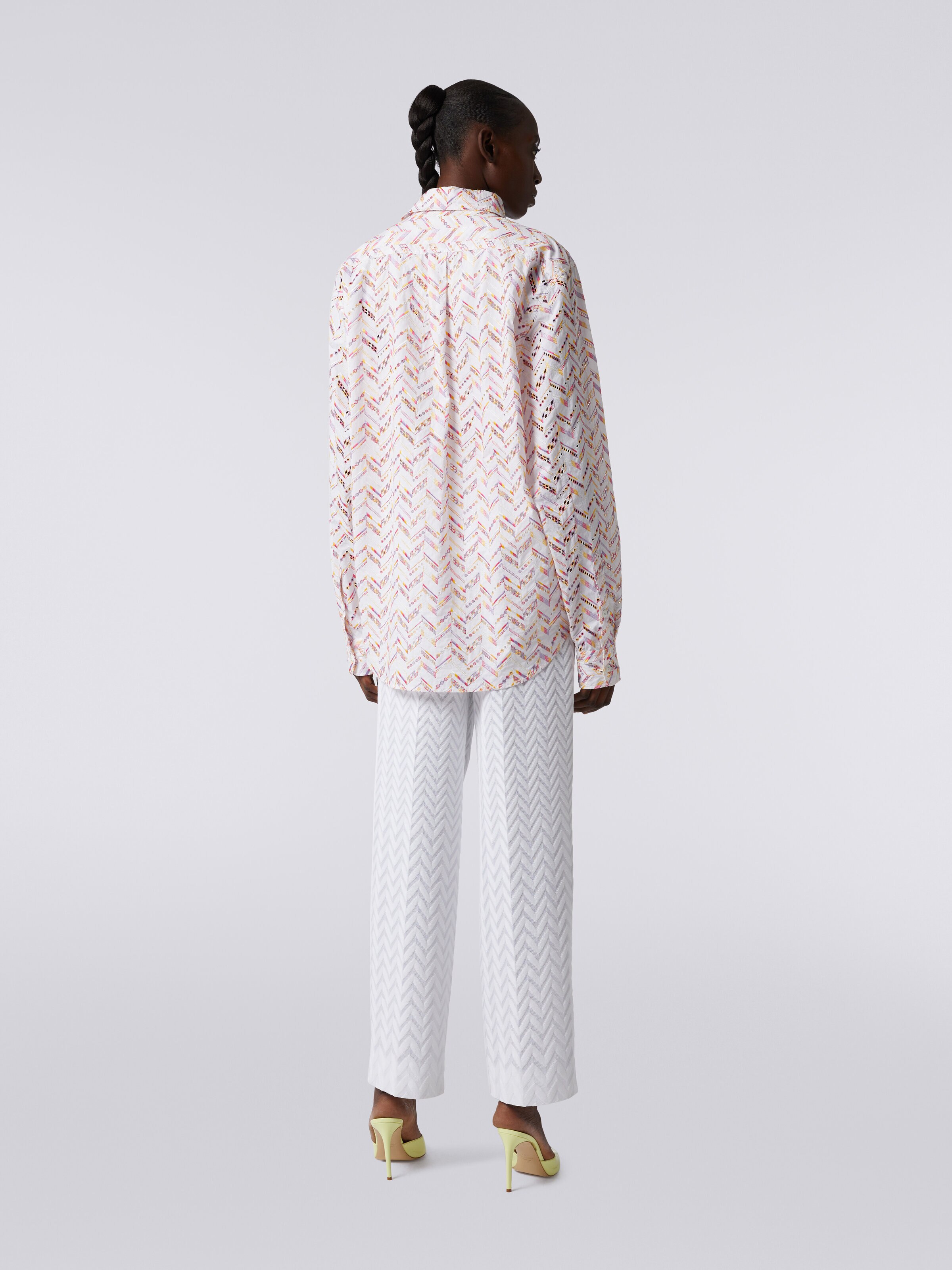 Bluse aus Baumwollpopeline mit St. Galler Stickerei, Mehrfarbig  - 3