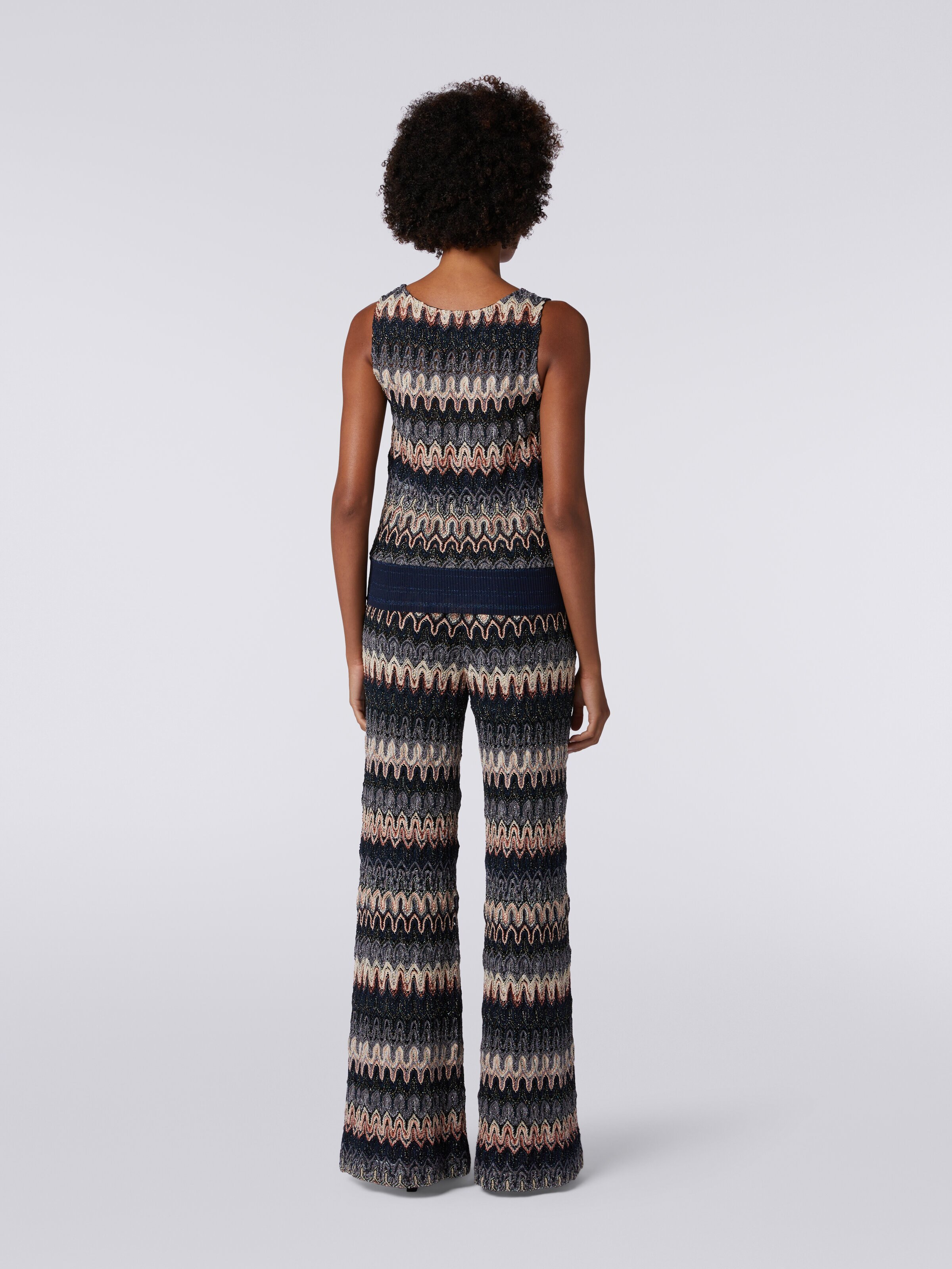 Débardeur en viscose mélangée lamée avec motif ondulé, Multicolore  - 3