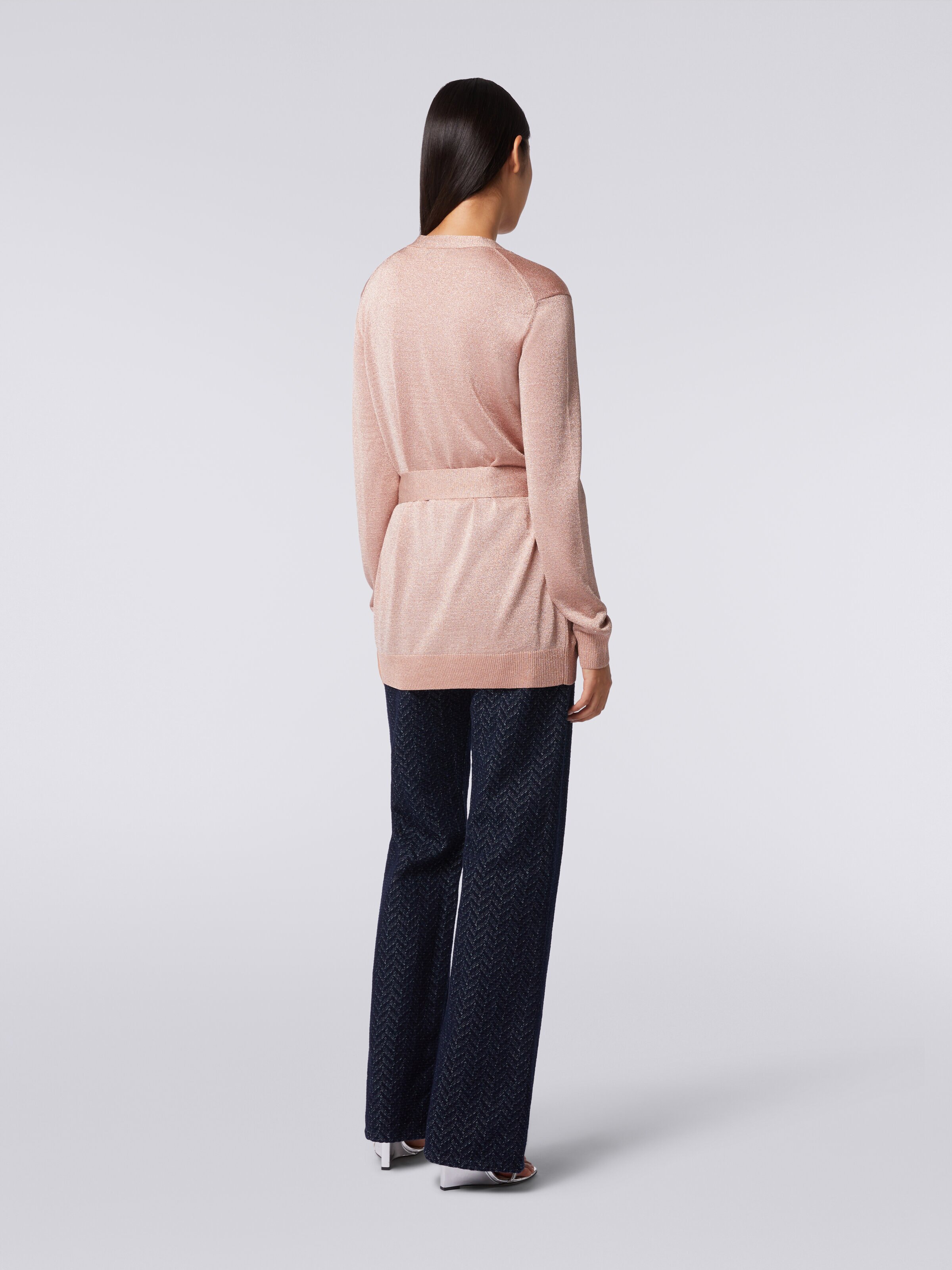 Cárdigan de viscosa con lúrex , Rosa   - 3