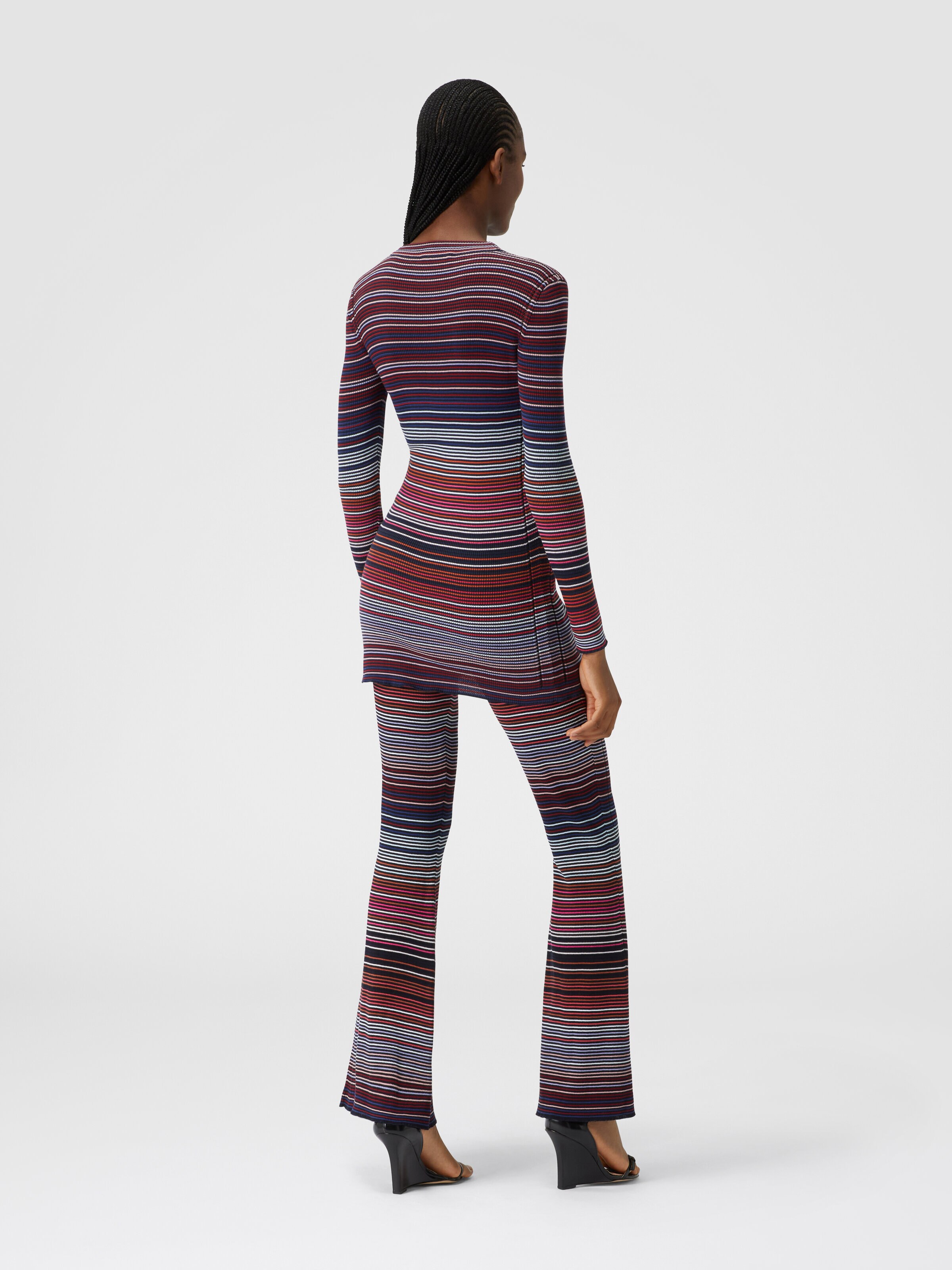 Cardigan in striped viscose and cotton , Multicoloured  - 2