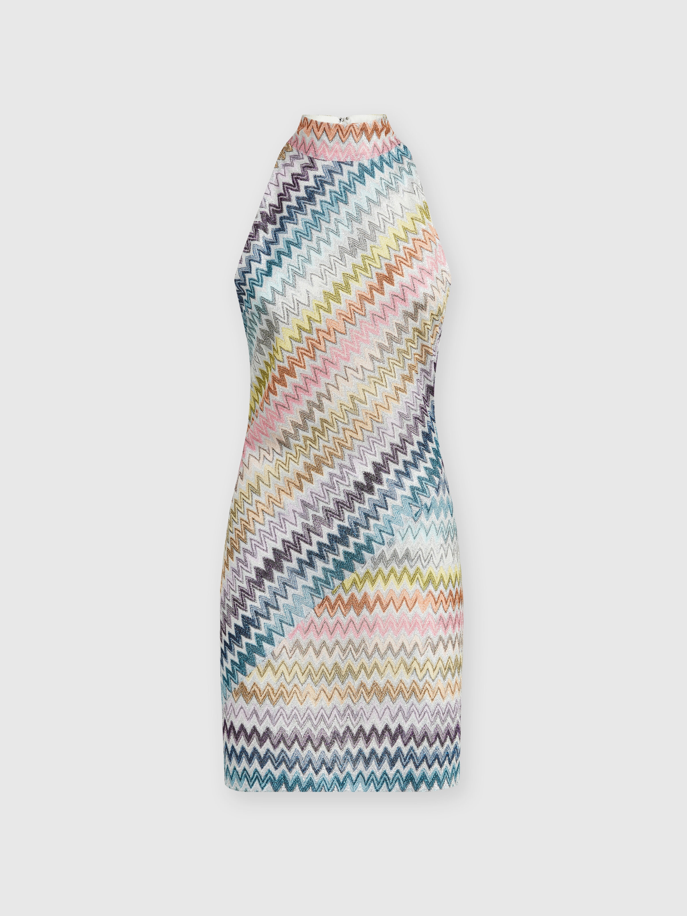 Sleeveless mini dress in zig zag lame viscose Multicoloured Missoni