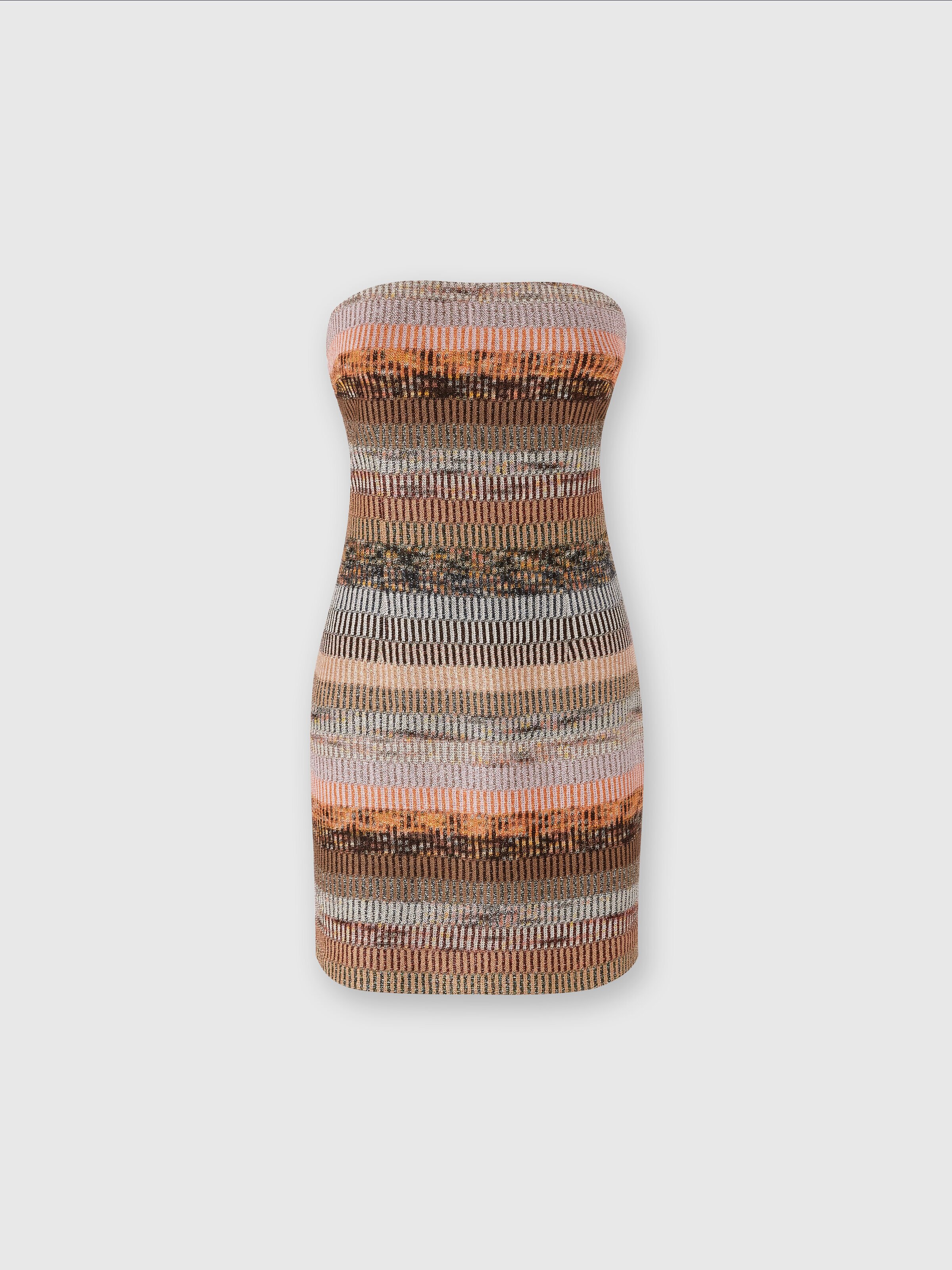 Mini-robe bustier en viscose lamé, Multicolore  - 0