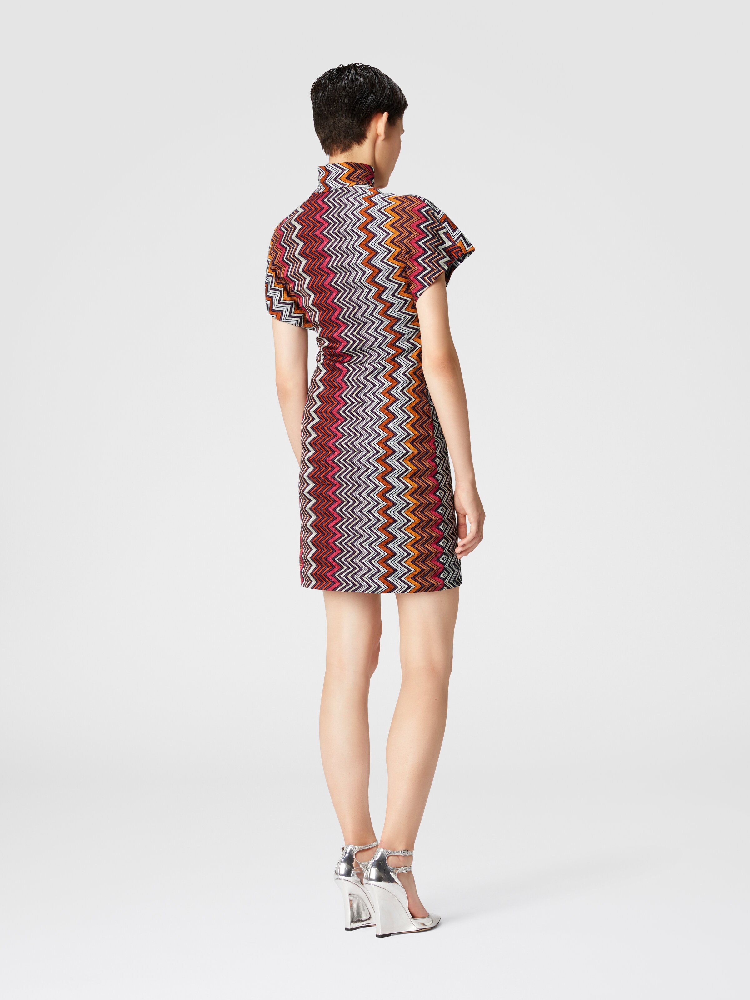 Zigzag viscose and wool mini-dress, Multicoloured  - 2