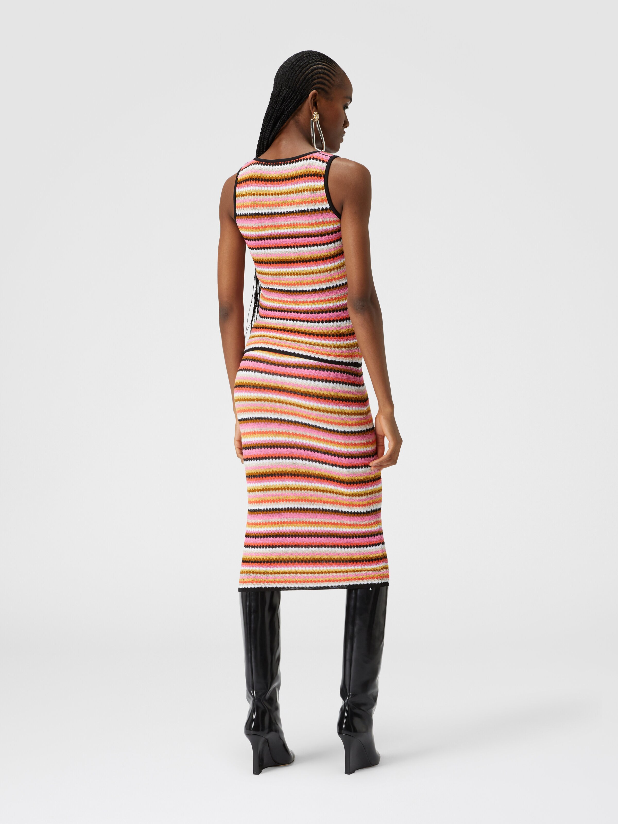Zigzag cotton and viscose midi skirt, Multicoloured  - 2