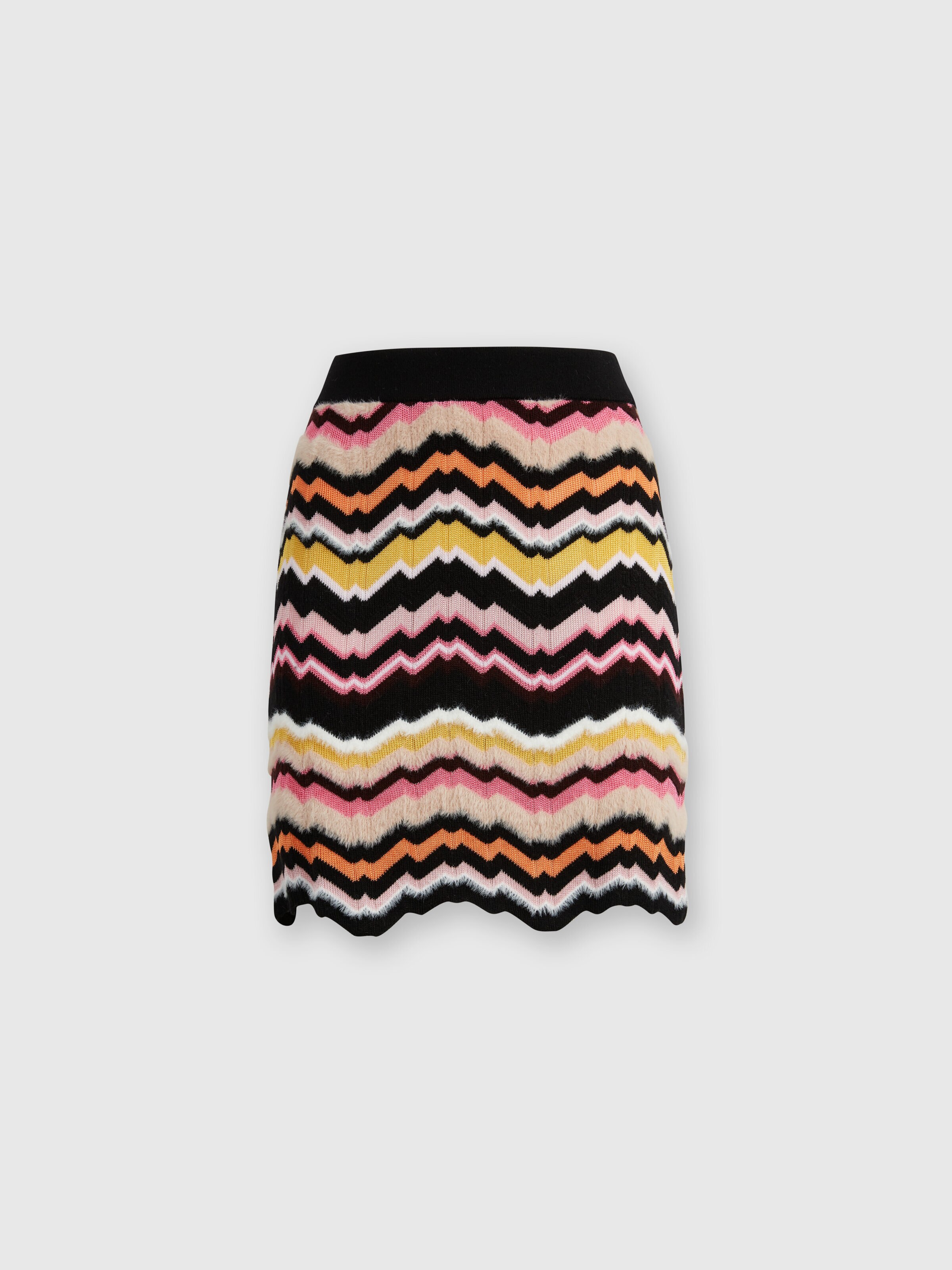 Minifalda con motivo griego en zigzag, Multicolor  - 0