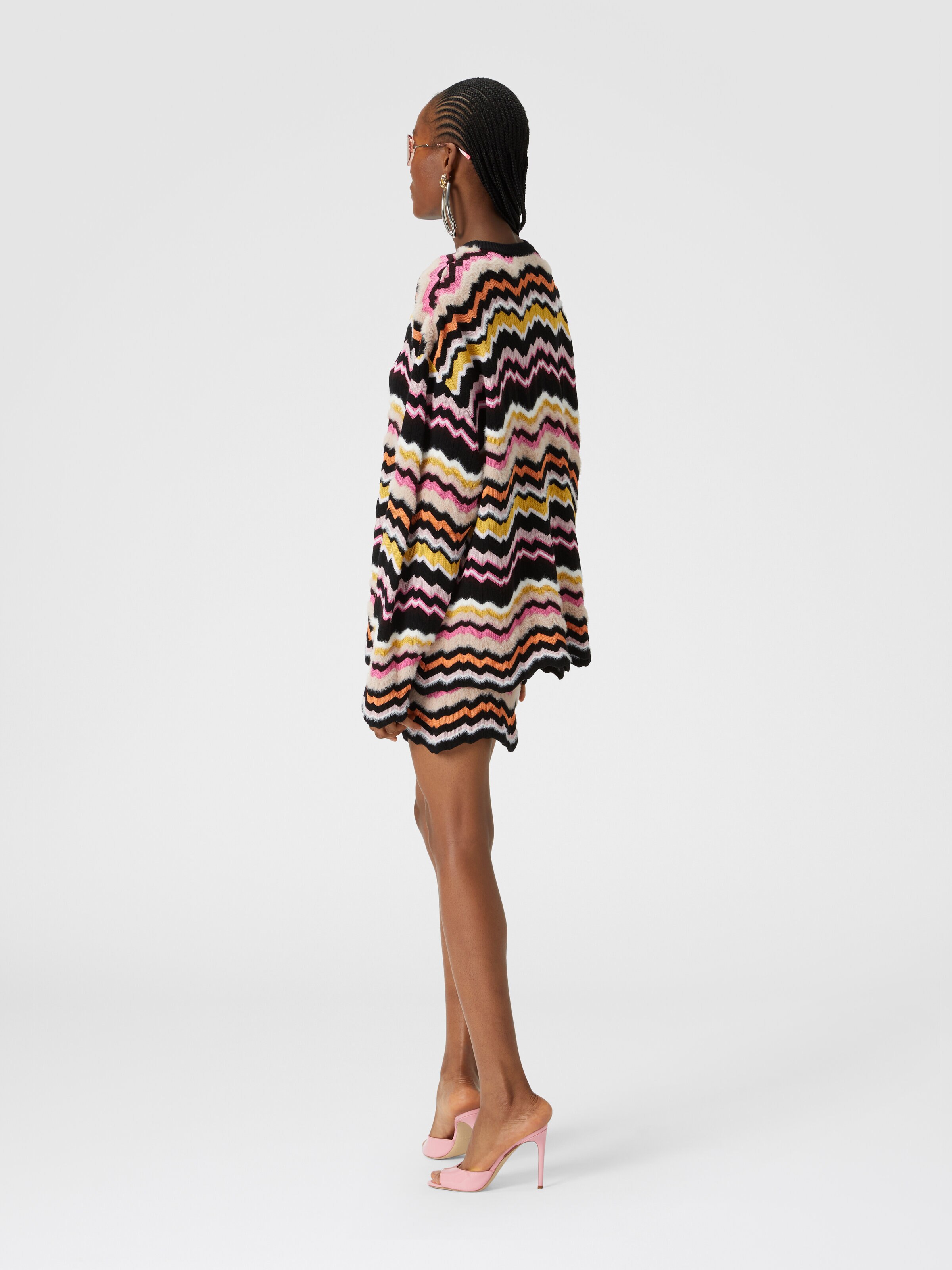 Minifalda con motivo griego en zigzag, Multicolor  - 2