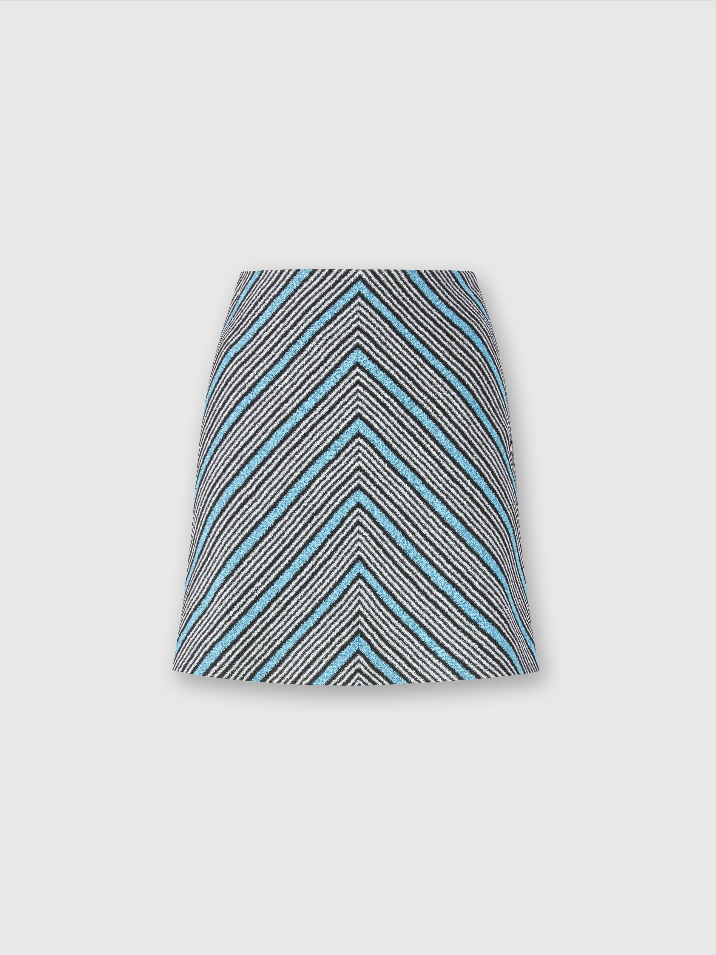 Lamé striped viscose miniskirt, Multicoloured  - 0