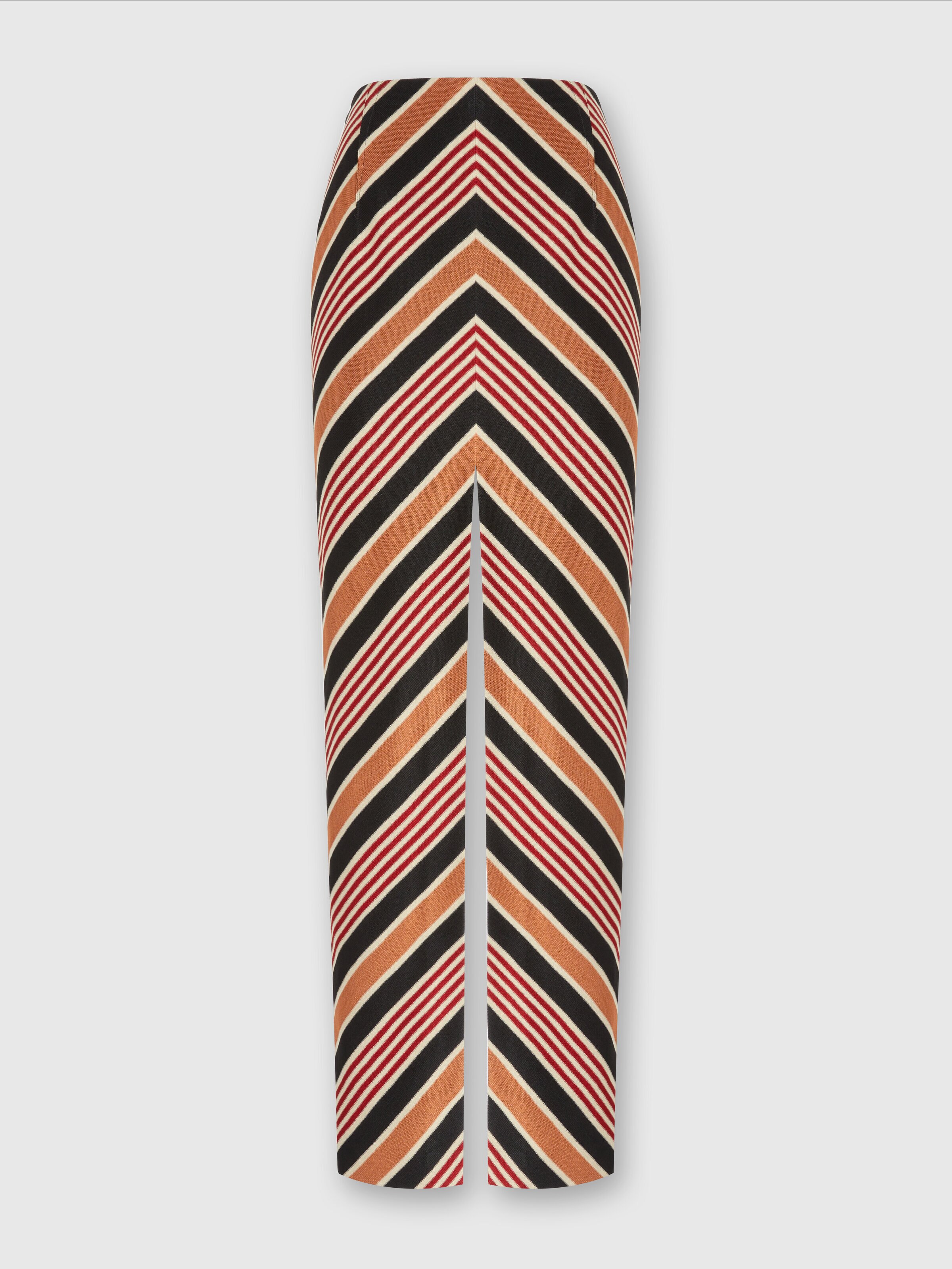 Long skirt with mazxi-slit in cotton and viscose, Multicoloured  - 0