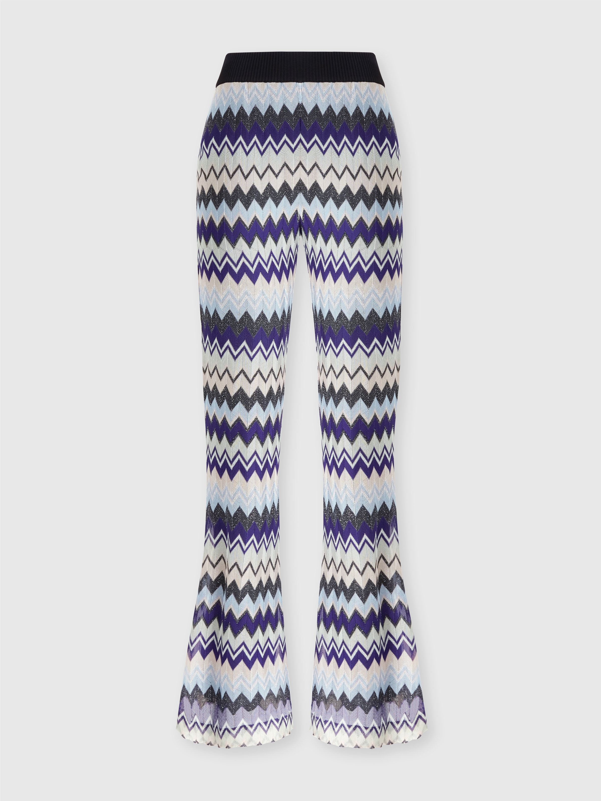 Flare trousers in zig zag lame viscose Multicoloured Missoni