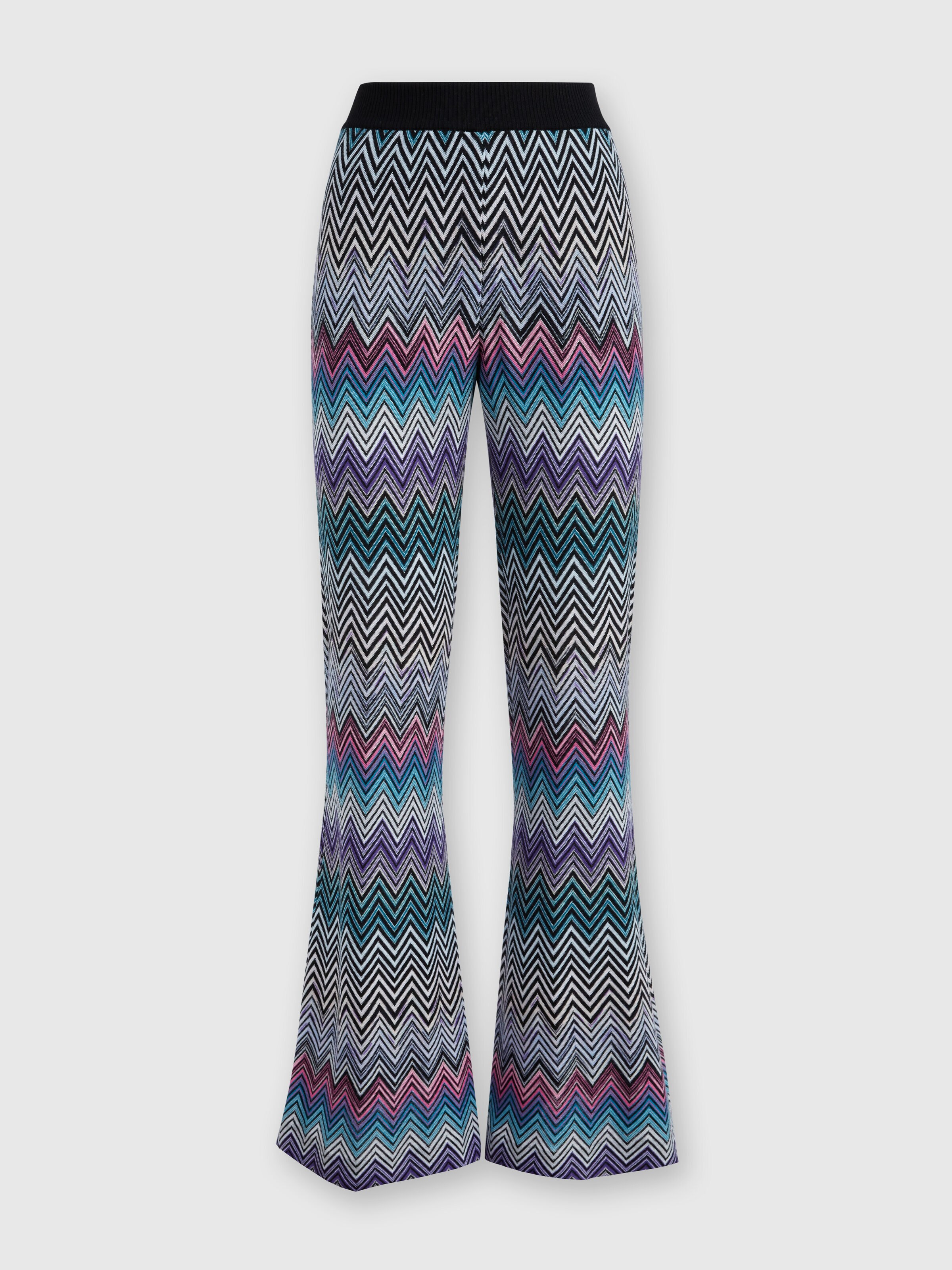 Flare zig zag wool trousers, Multicoloured  - 0