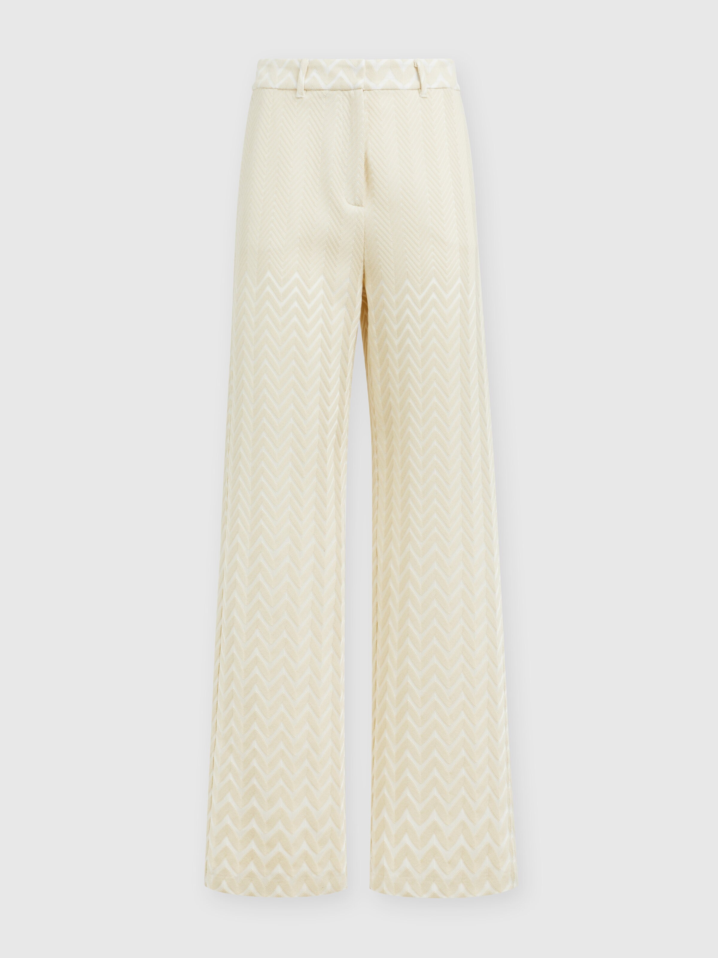 Classic zigzag cotton and viscose trousers, Grey - 0