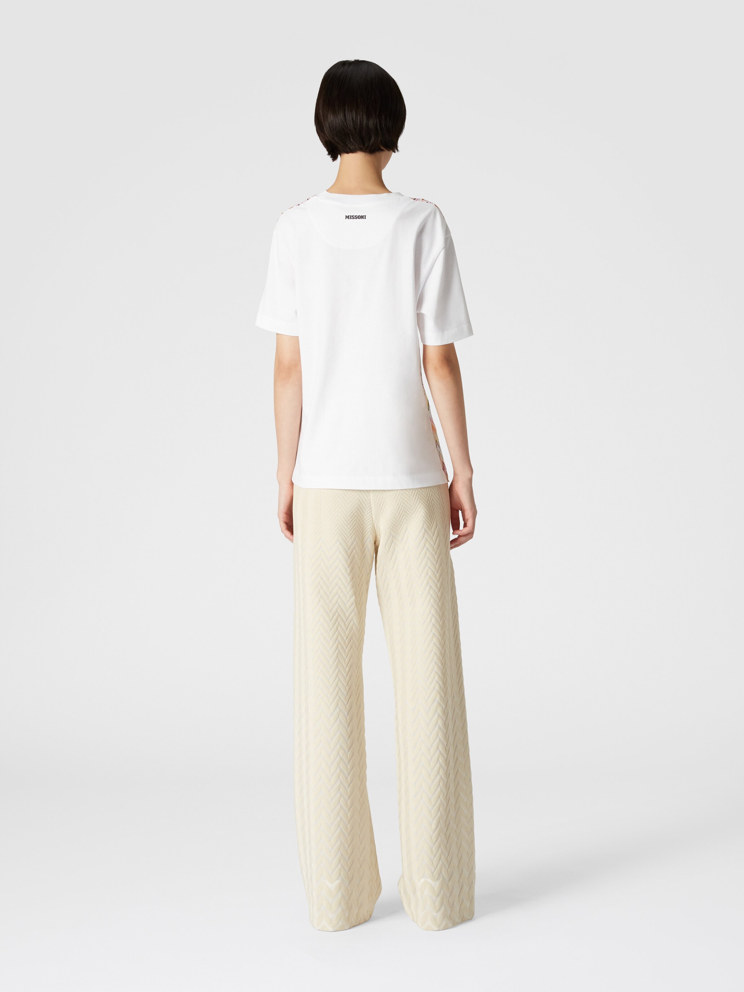 Classic zigzag cotton and viscose trousers, Grey - 2