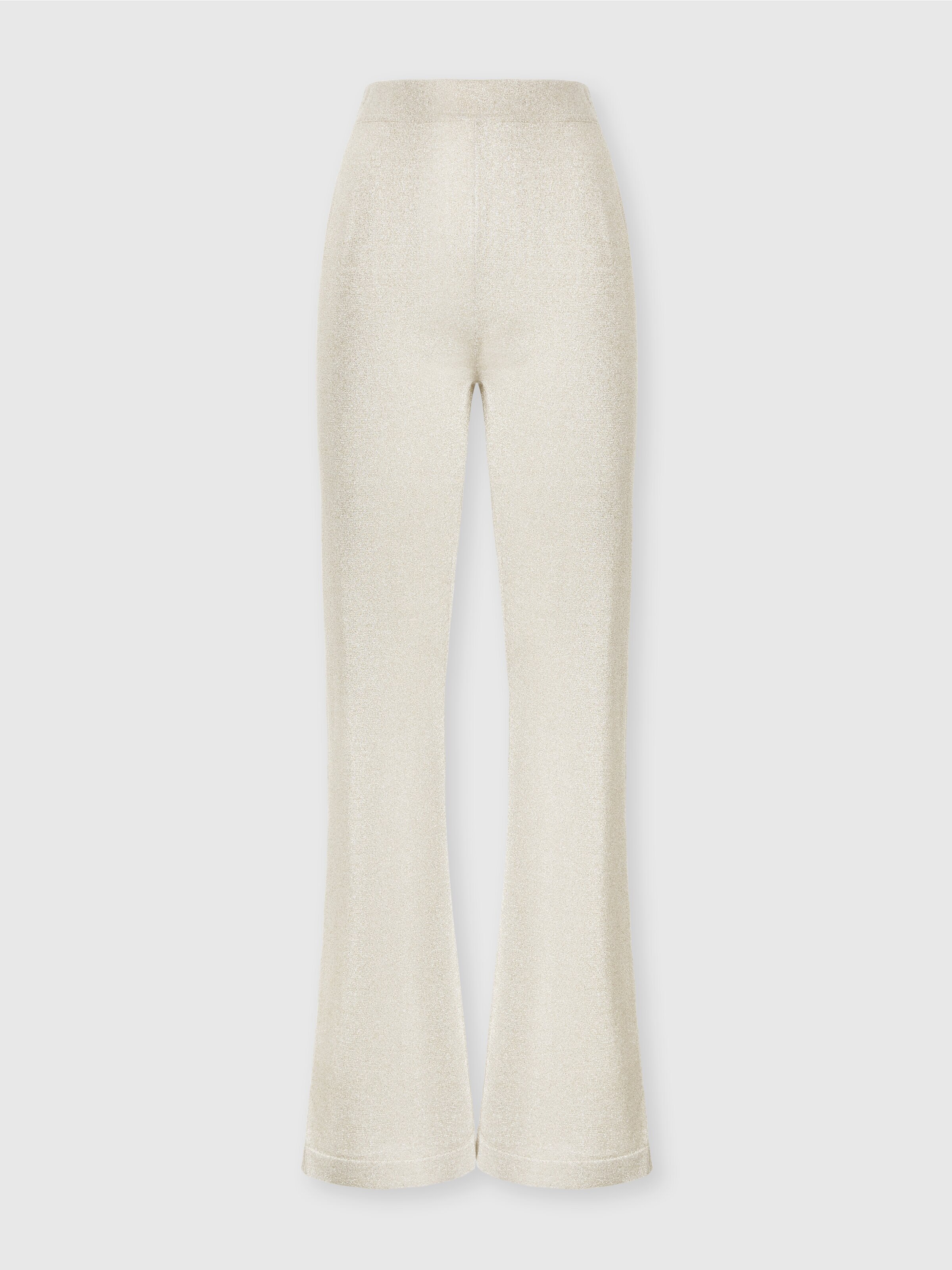 Pantalon droit en viscose effet pailleté, Blanc & Or - 0
