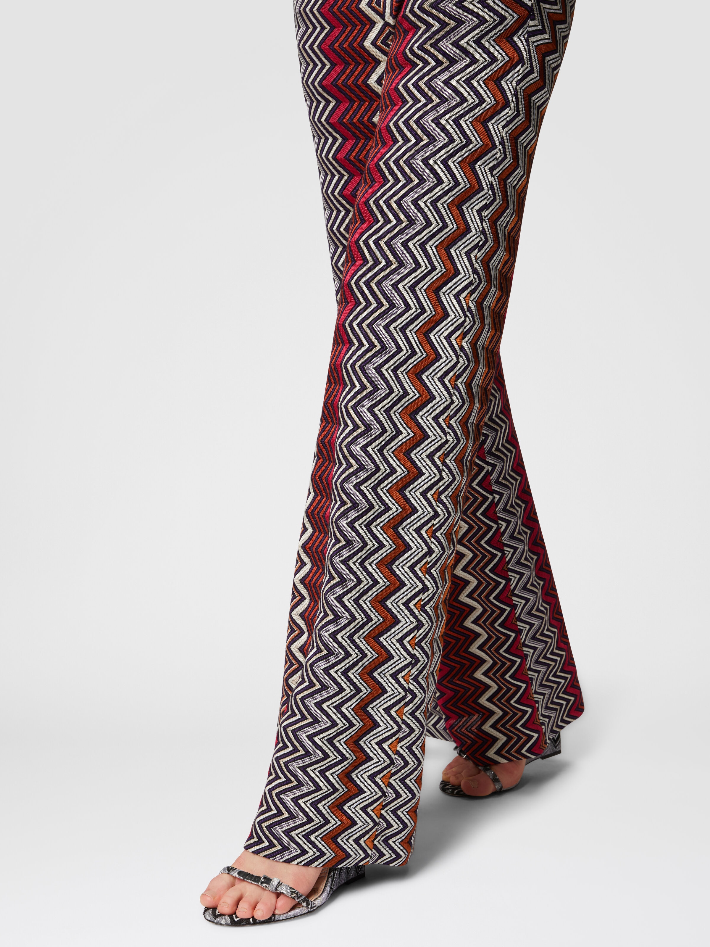 Zigzag wool and viscose trousers, Multicoloured  - 4