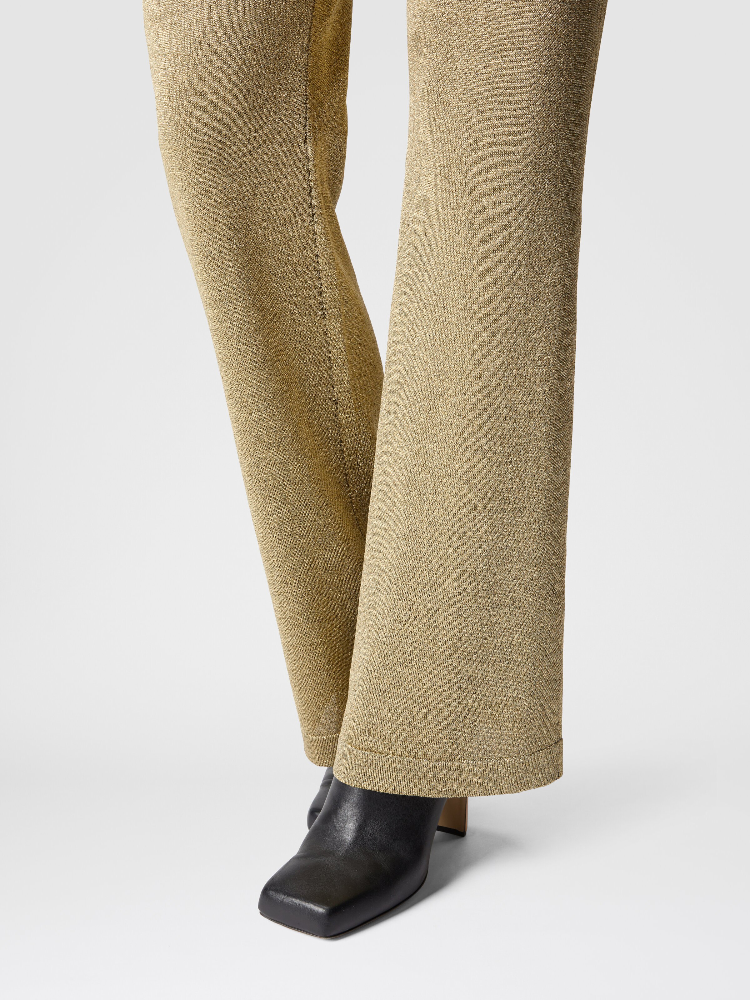 Flare trousers in glitter-effect viscose, Black & Gold - 4