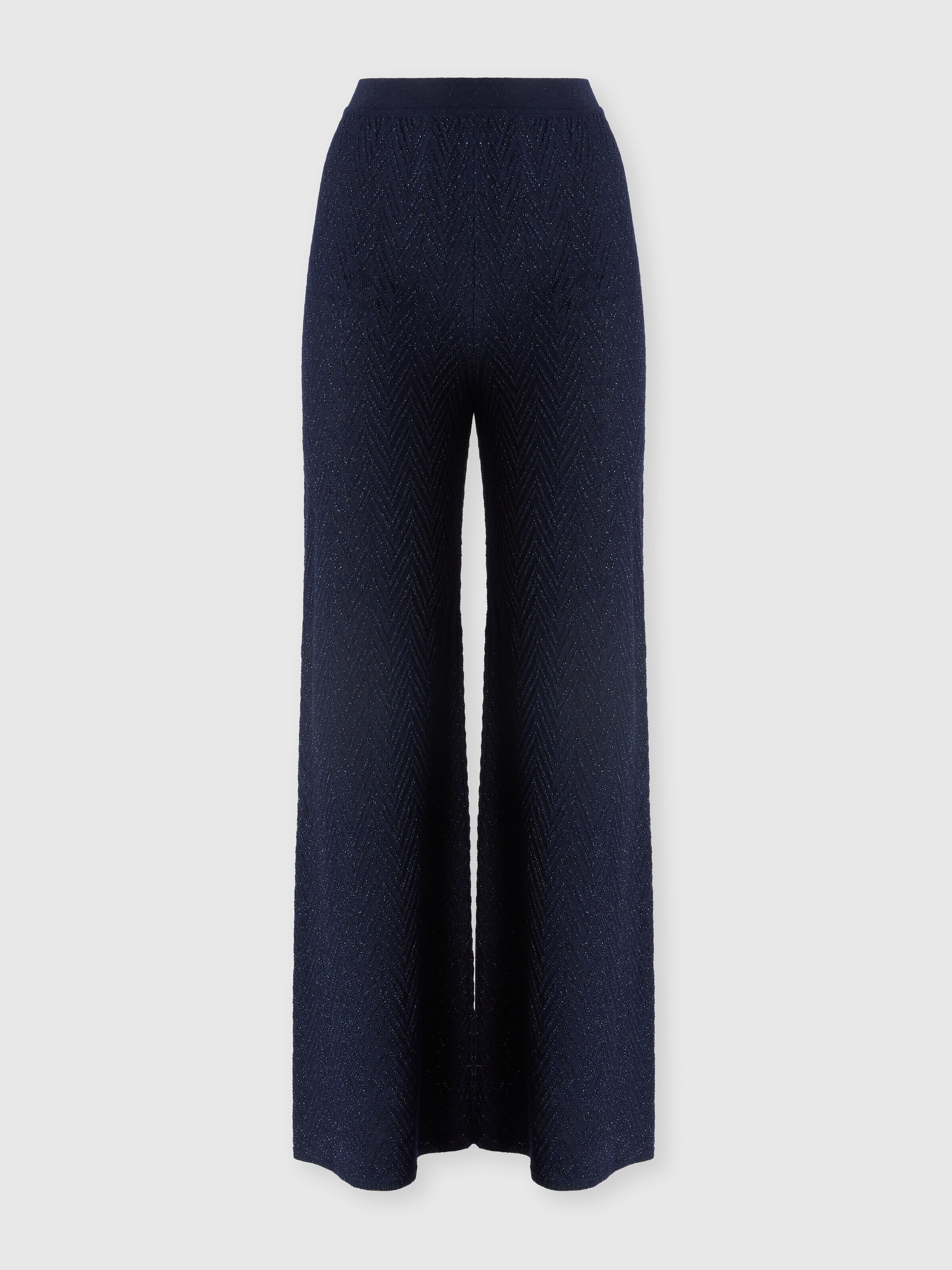 Straight-leg jacquard trousers, Blue - 0